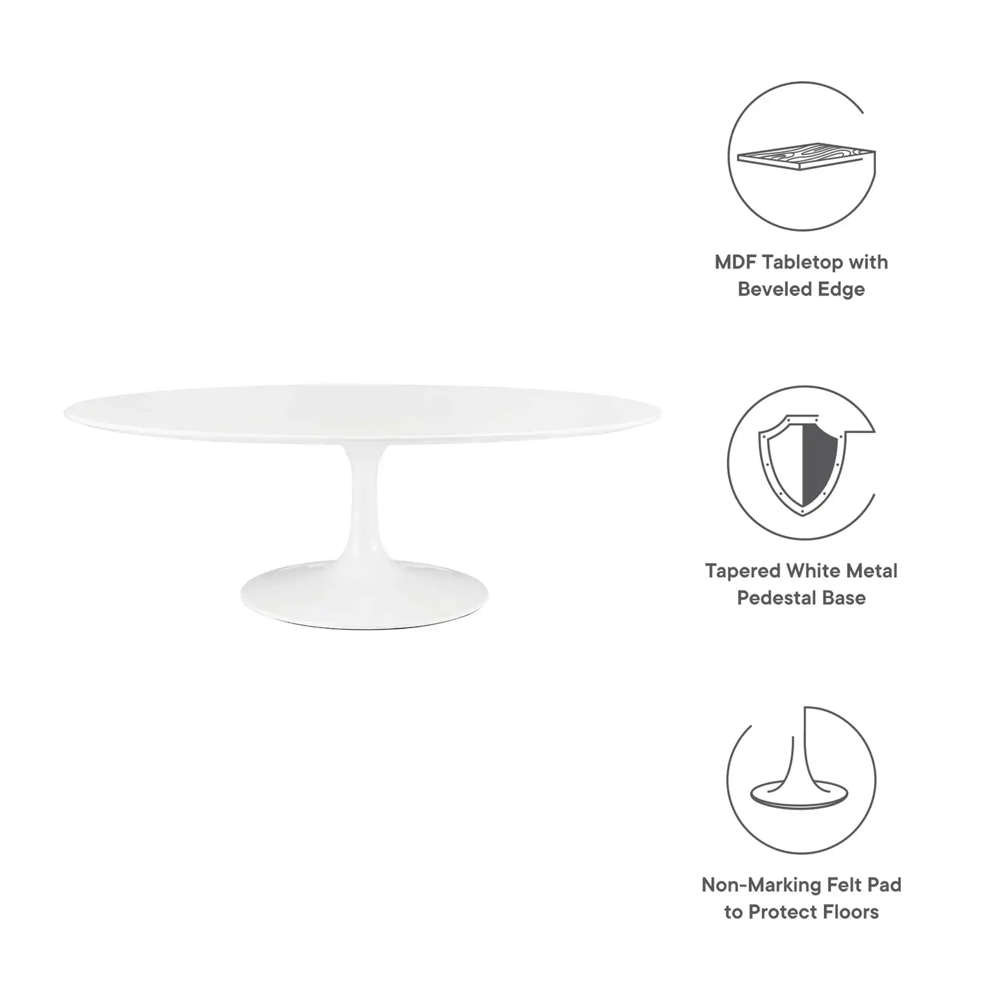 Lippa 48" Oval-Shaped Wood Coffee Table by Modway - Best Buy Furniture