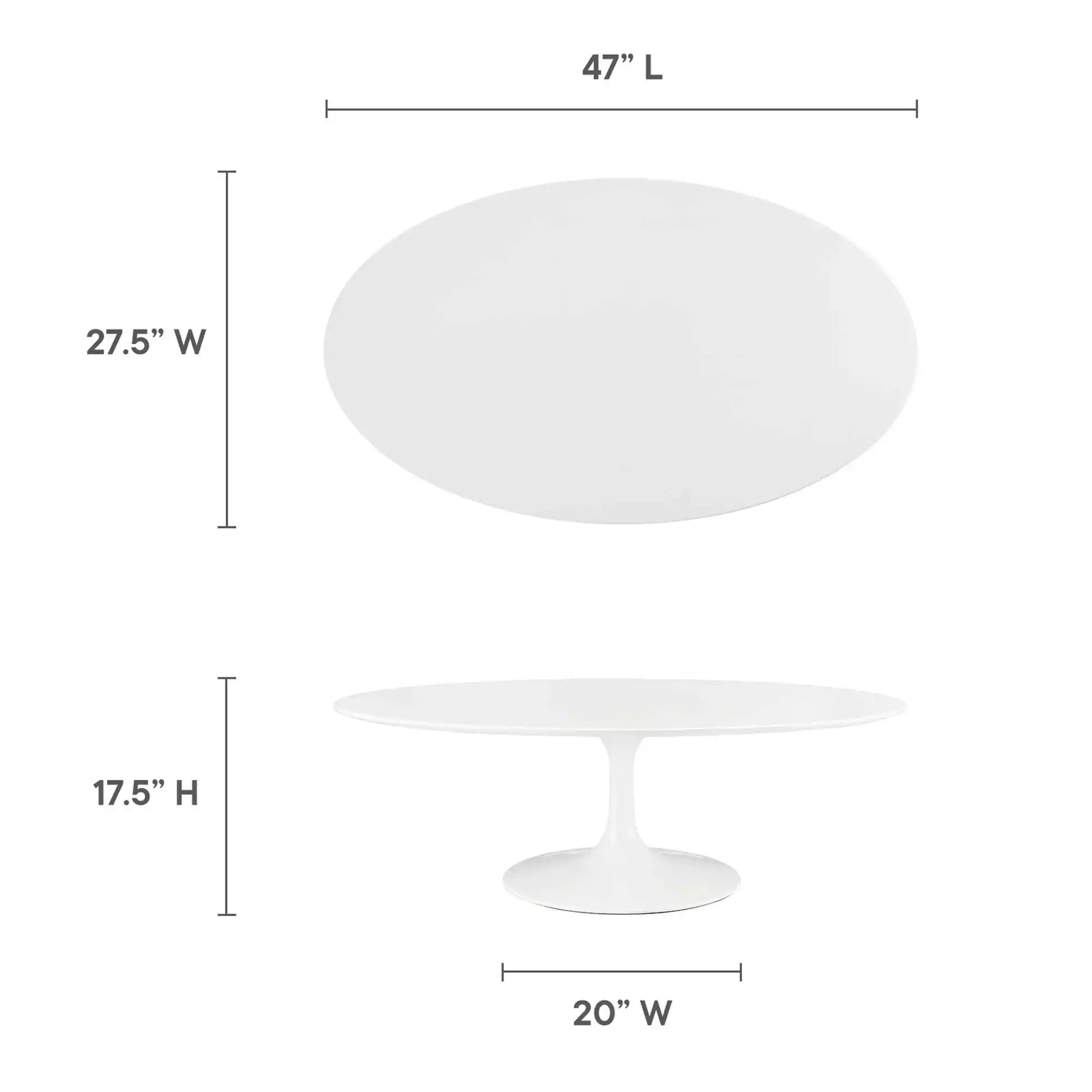 Lippa 48" Oval-Shaped Wood Coffee Table by Modway - Best Buy Furniture