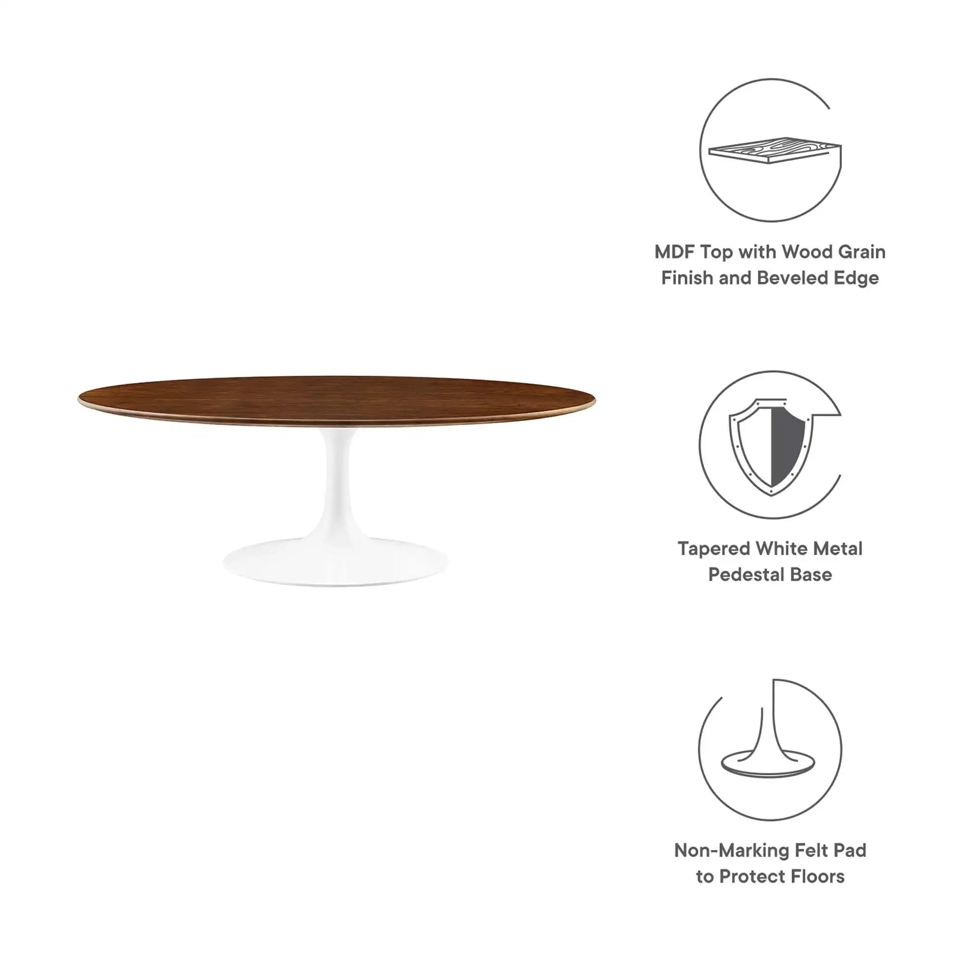 Lippa 48" Oval Wood Coffee Table by Modway - Best Buy Furniture