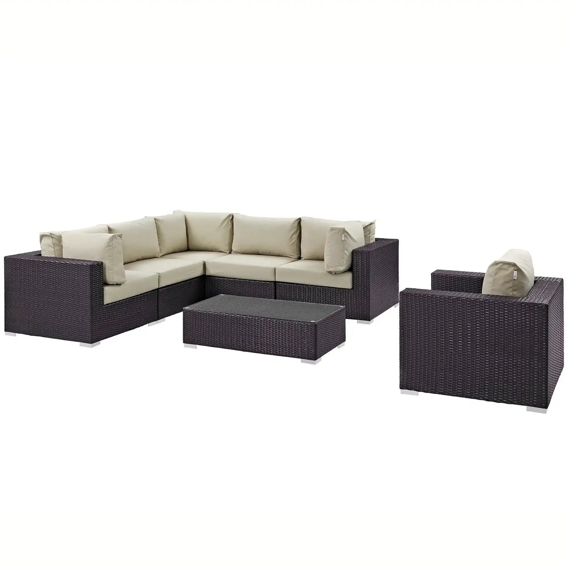 Convene 7 Piece Outdoor Patio Sectional Set by Modway - Best Buy Furniture