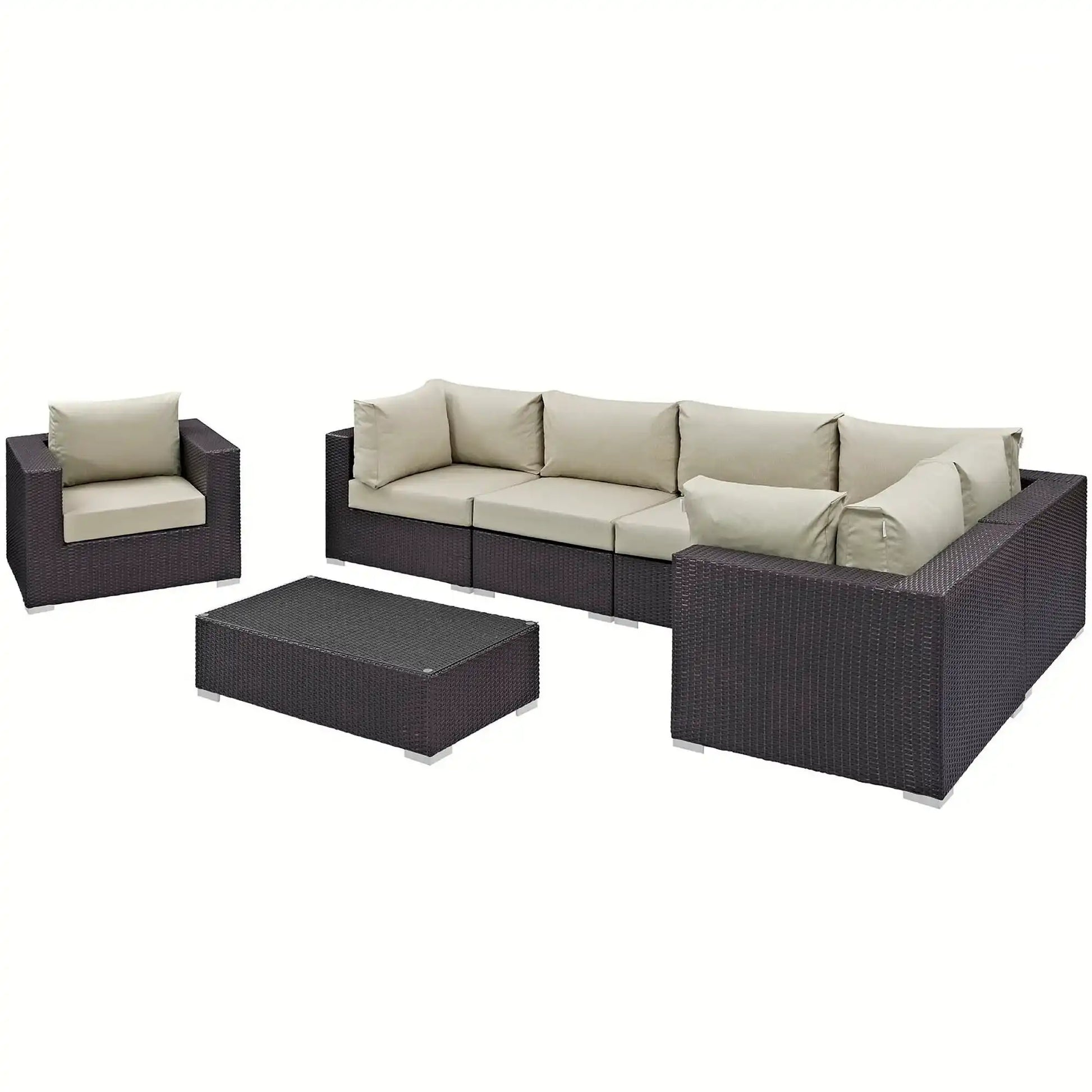 Convene 7 Piece Outdoor Patio Sectional Set by Modway - Best Buy Furniture