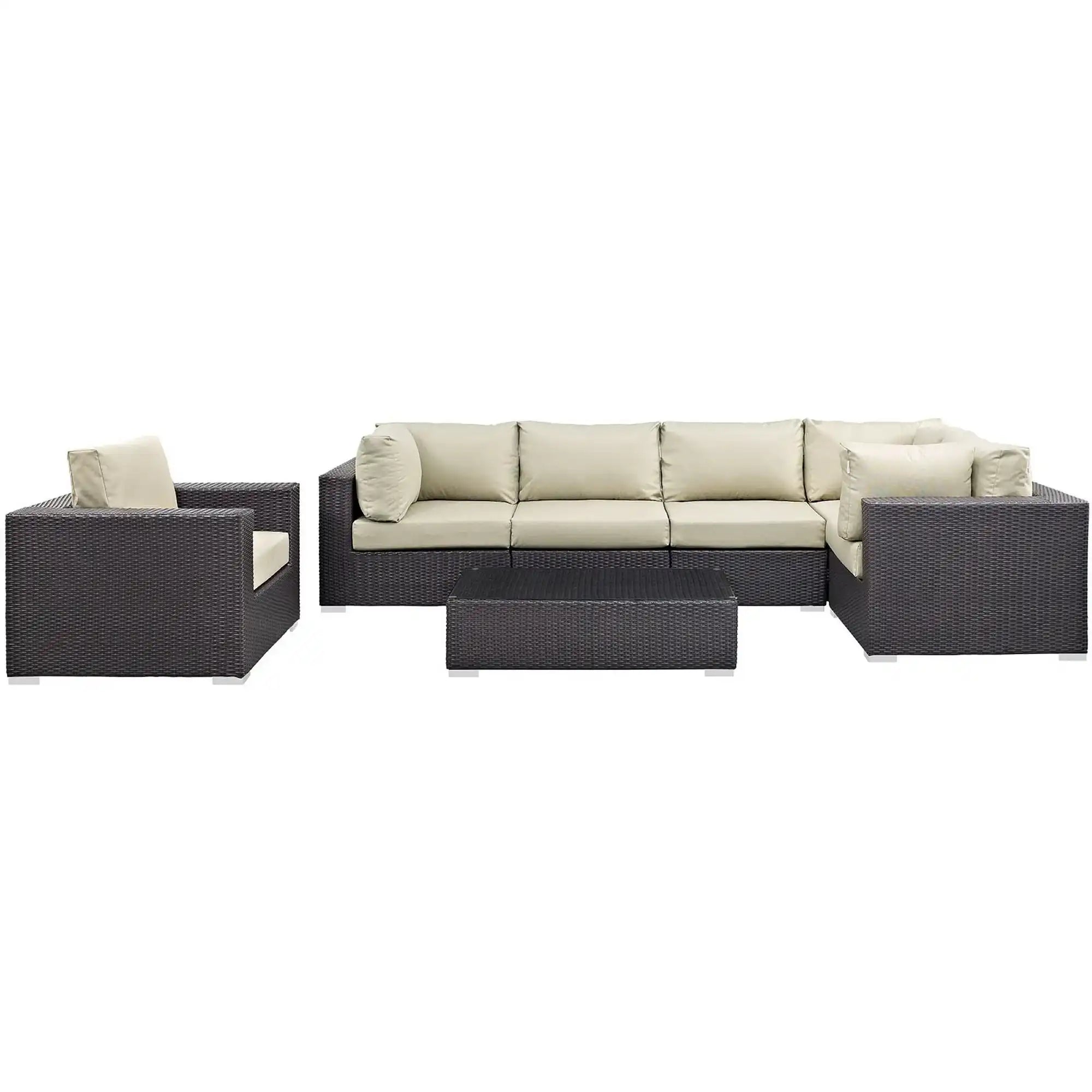 Convene 7 Piece Outdoor Patio Sectional Set by Modway - Best Buy Furniture