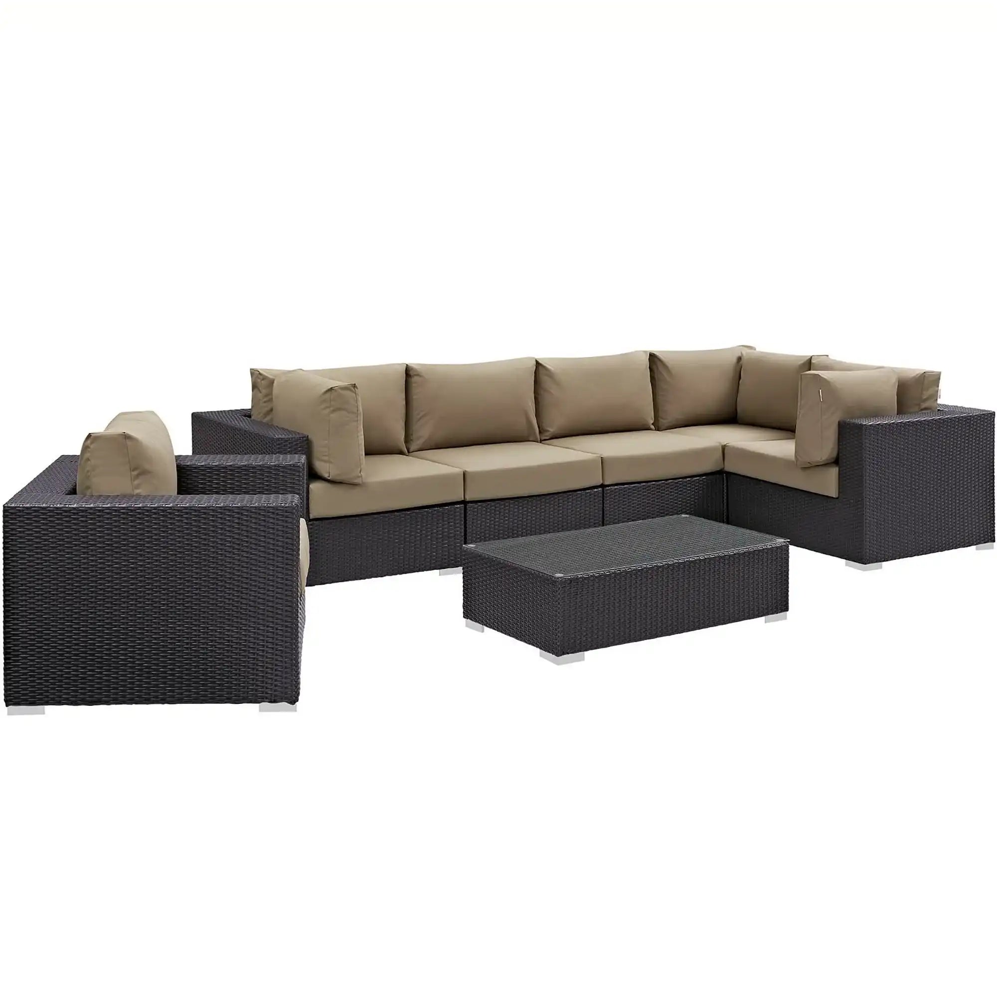 Convene 7 Piece Outdoor Patio Sectional Set by Modway - Best Buy Furniture