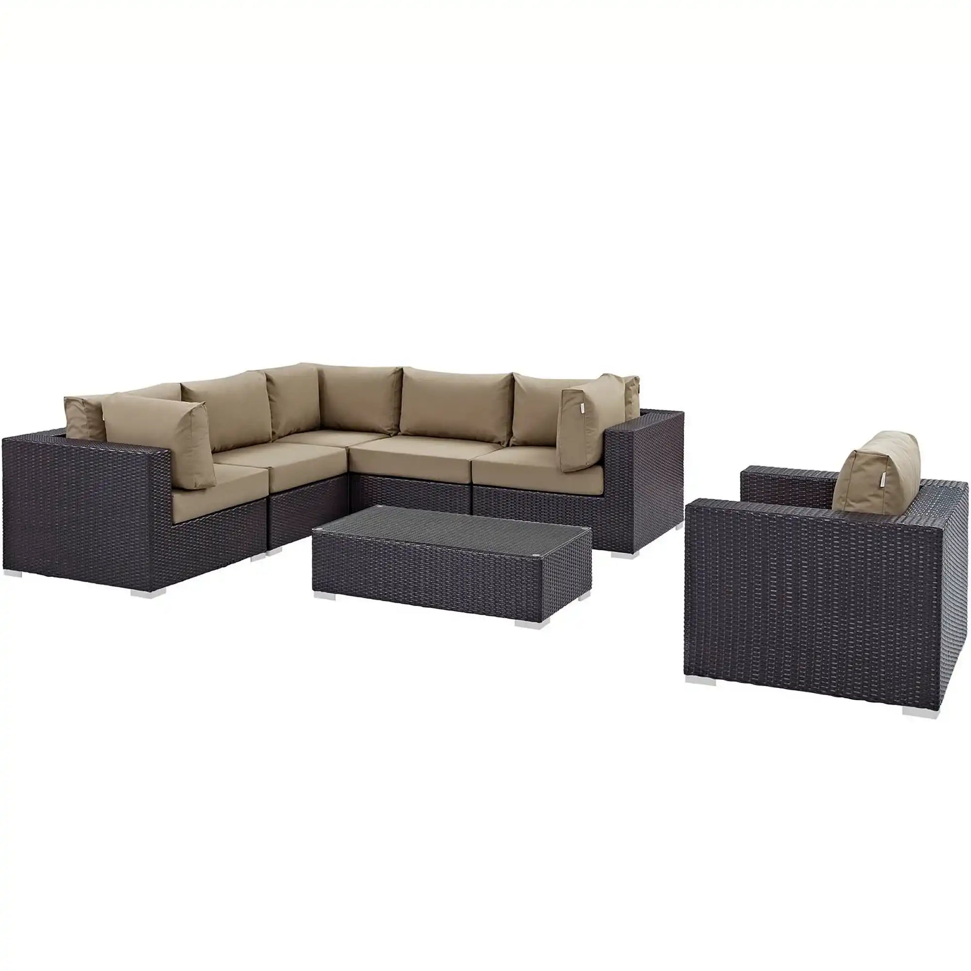 Convene 7 Piece Outdoor Patio Sectional Set by Modway - Best Buy Furniture