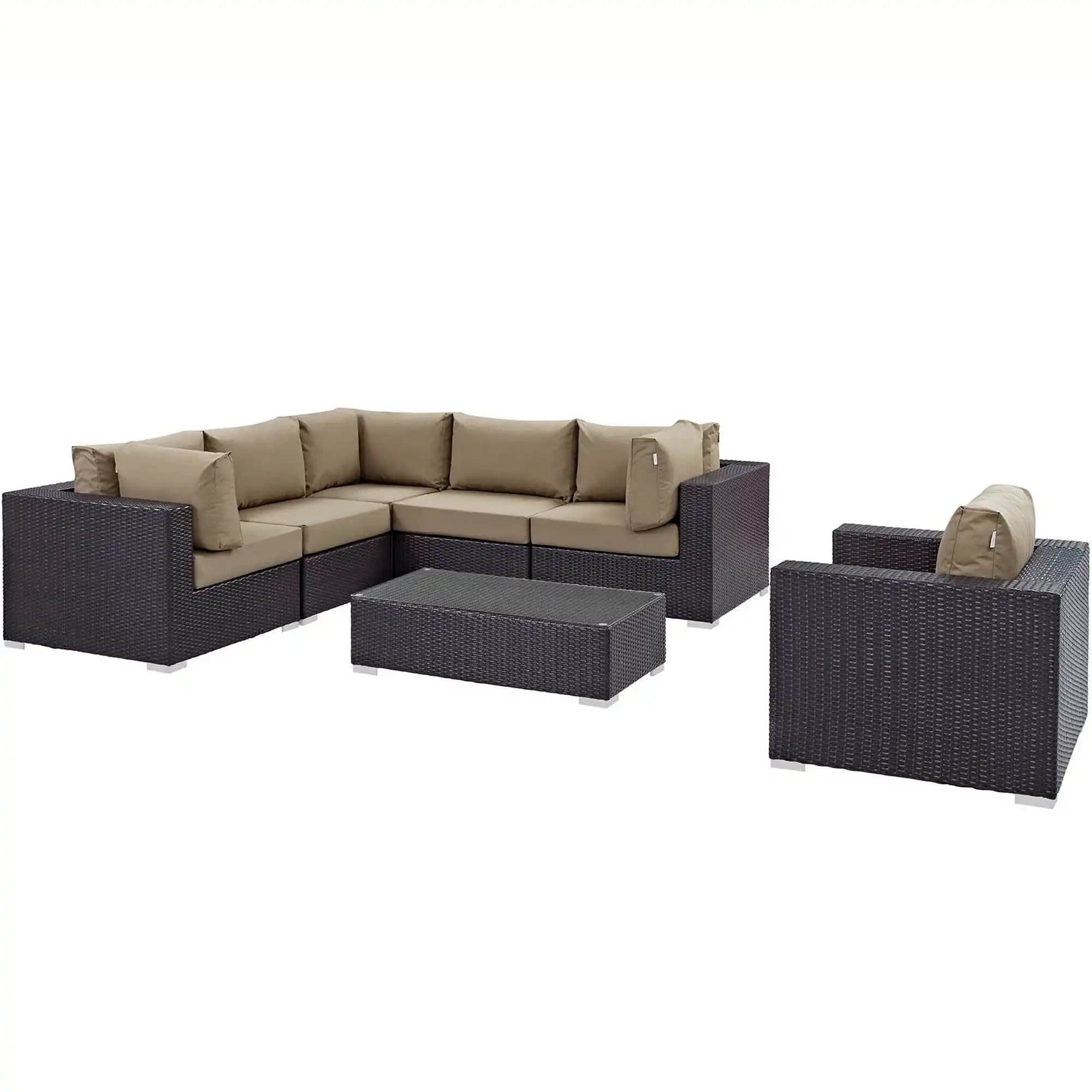 Convene 7 Piece Outdoor Patio Sectional Set by Modway - Best Buy Furniture