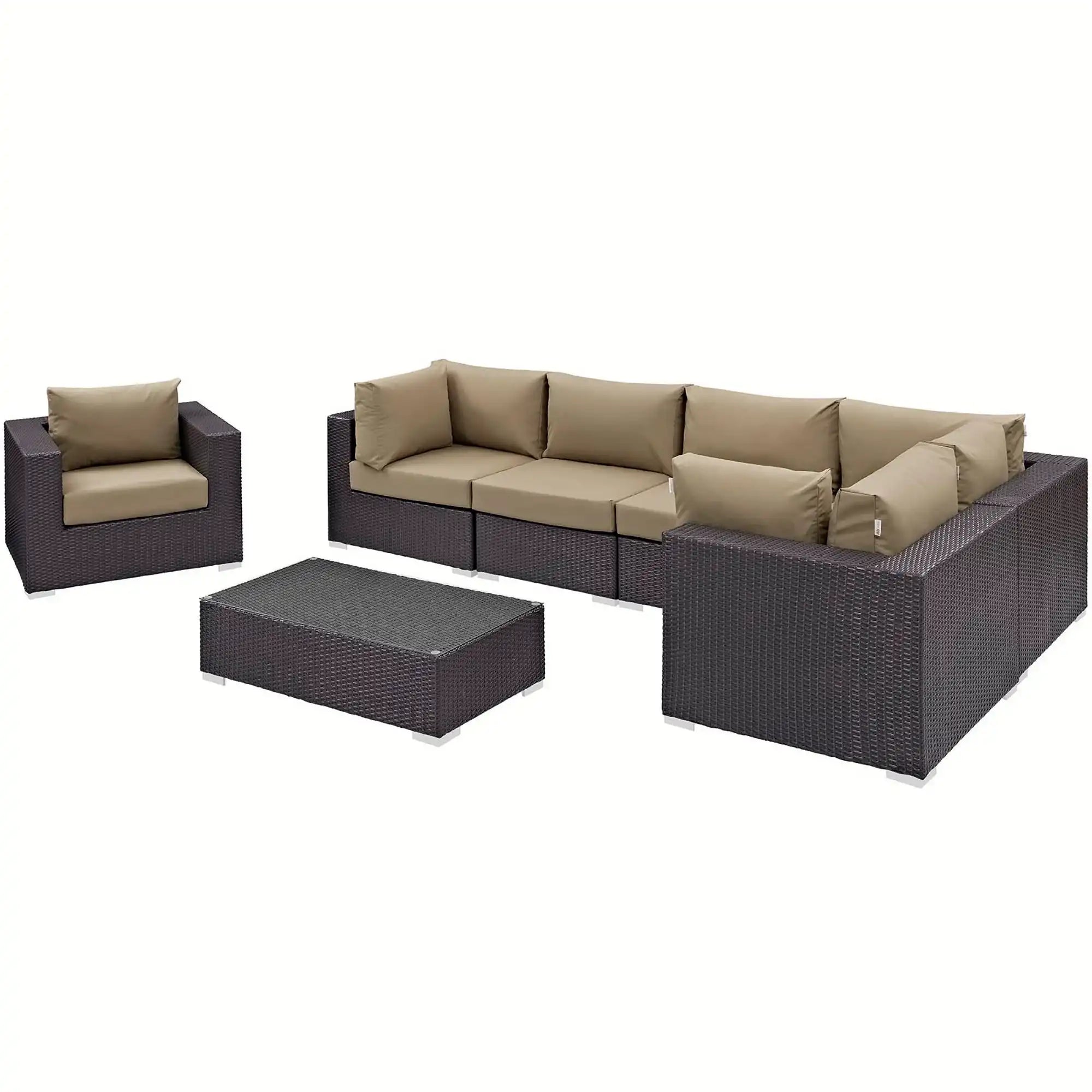 Convene 7 Piece Outdoor Patio Sectional Set by Modway - Best Buy Furniture