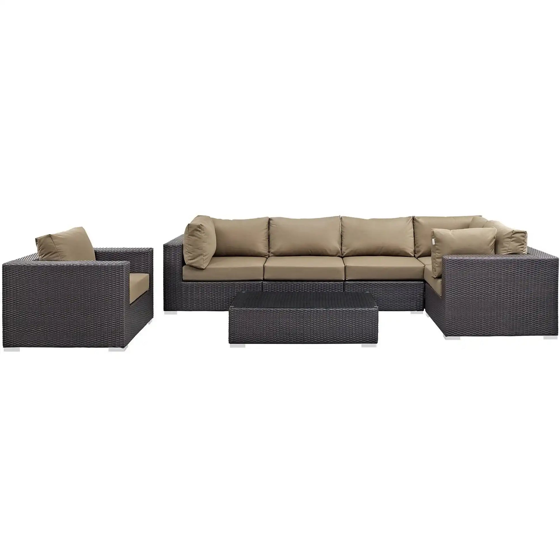 Convene 7 Piece Outdoor Patio Sectional Set by Modway - Best Buy Furniture
