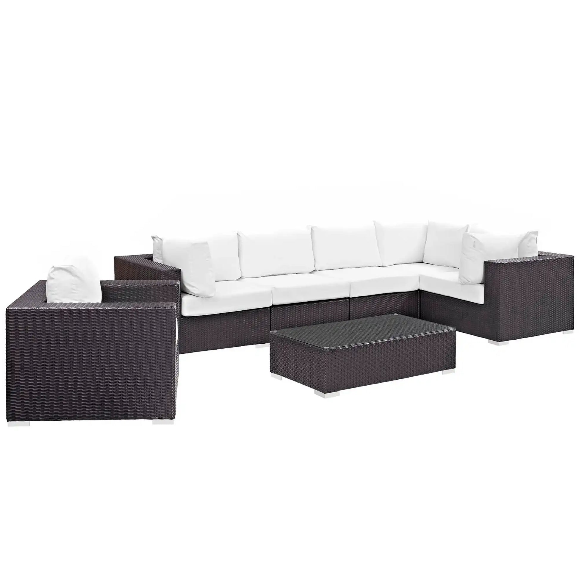 Convene 7 Piece Outdoor Patio Sectional Set by Modway - Best Buy Furniture
