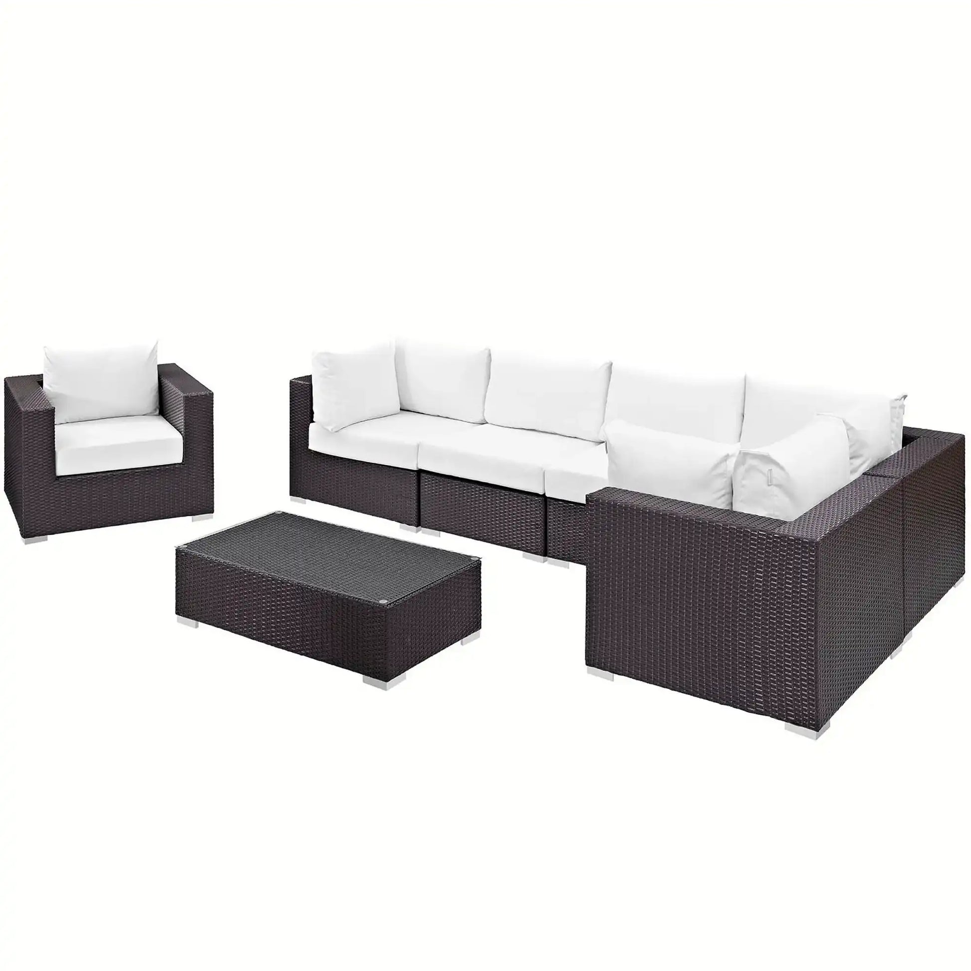 Convene 7 Piece Outdoor Patio Sectional Set by Modway - Best Buy Furniture