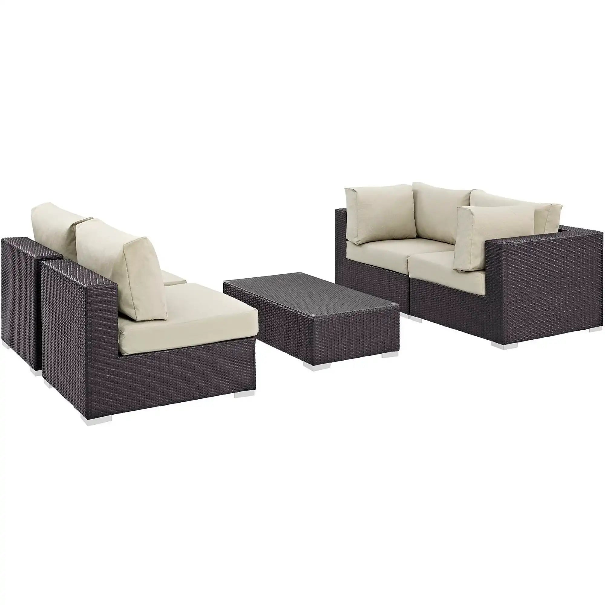 Convene 5 Piece Outdoor Patio Sectional Set by Modway - Best Buy Furniture
