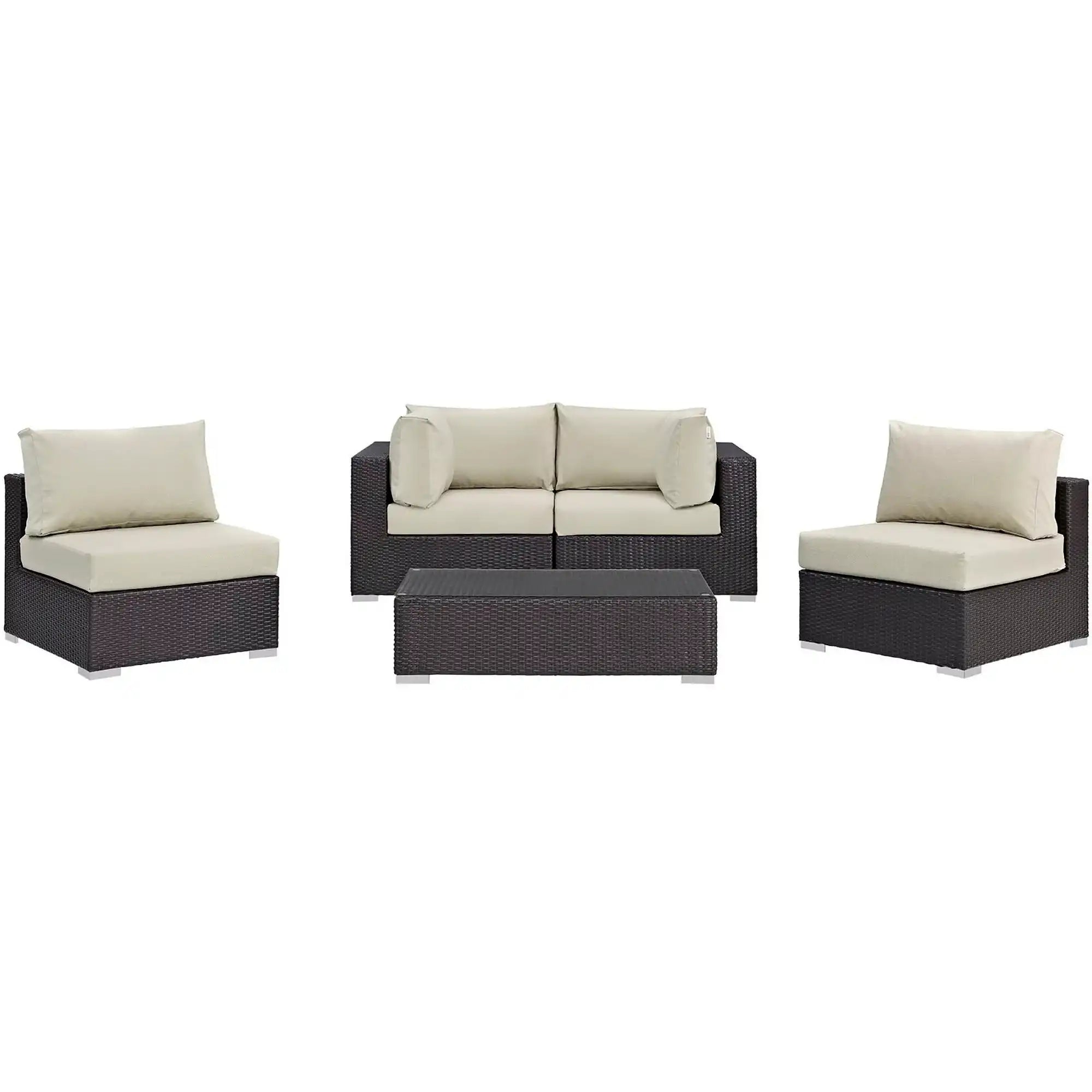 Convene 5 Piece Outdoor Patio Sectional Set by Modway - Best Buy Furniture