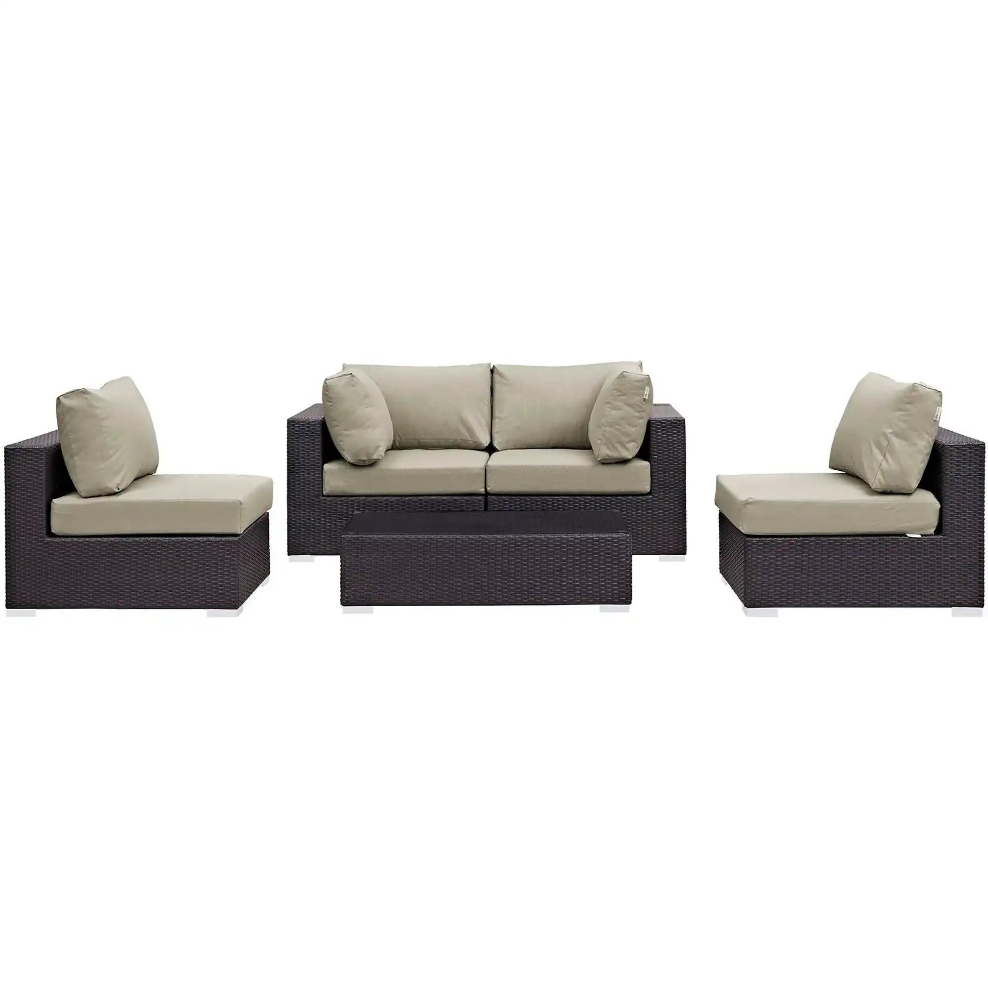 Convene 5 Piece Outdoor Patio Sectional Set by Modway - Best Buy Furniture