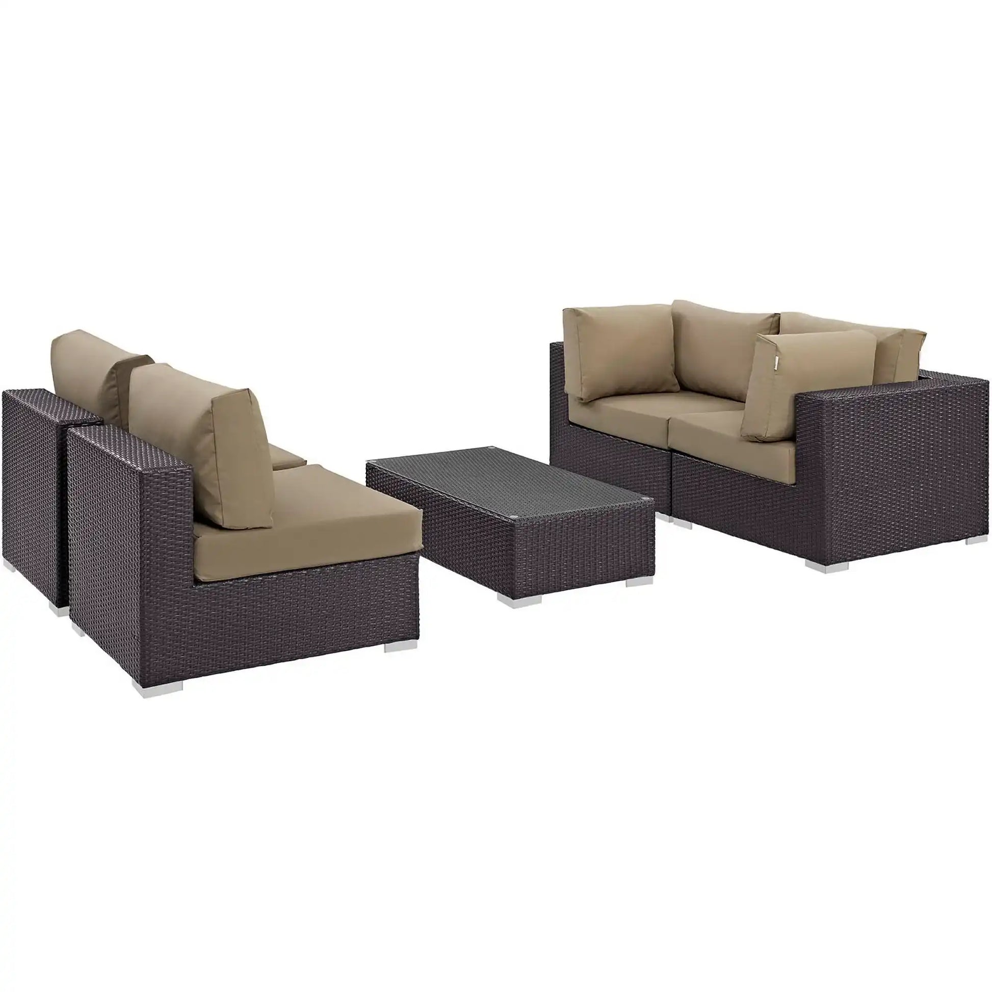 Convene 5 Piece Outdoor Patio Sectional Set by Modway - Best Buy Furniture