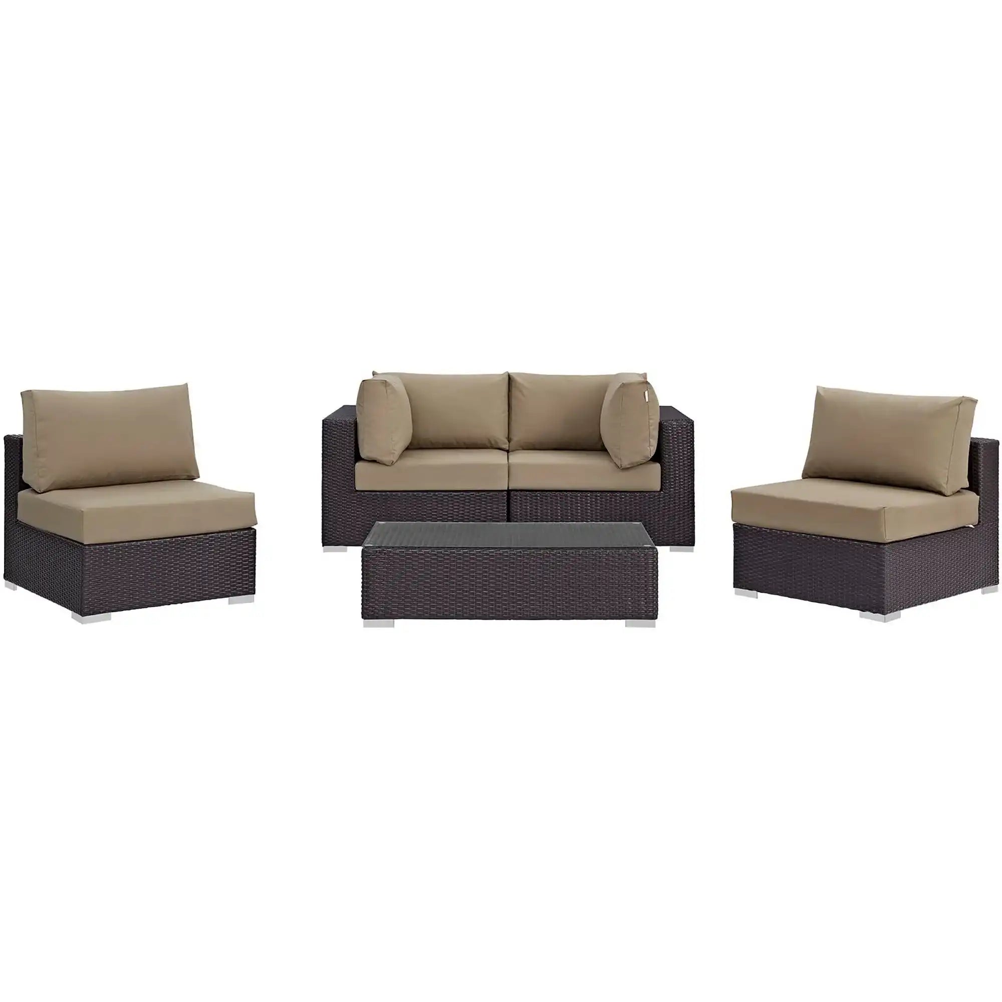 Convene 5 Piece Outdoor Patio Sectional Set by Modway - Best Buy Furniture