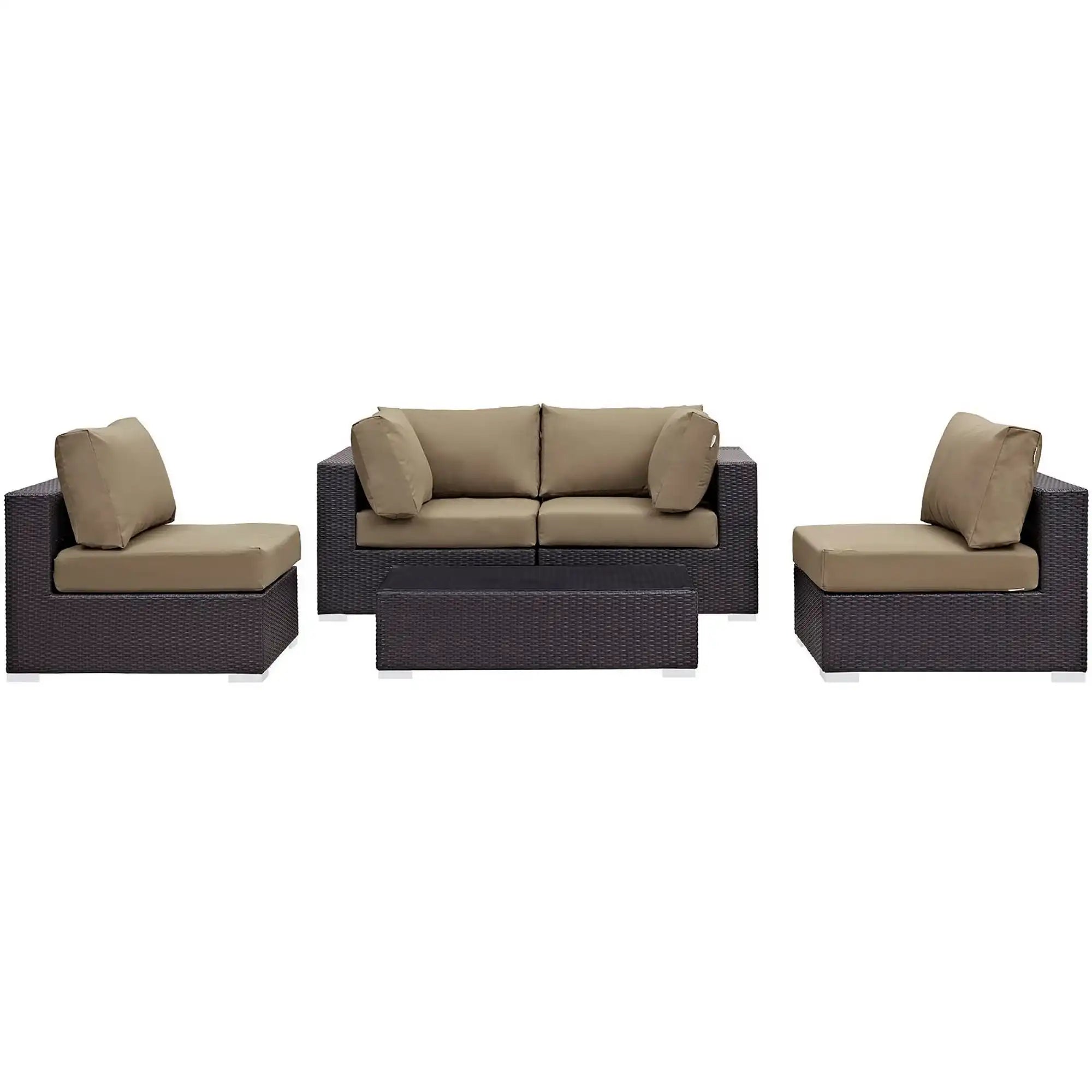 Convene 5 Piece Outdoor Patio Sectional Set by Modway - Best Buy Furniture
