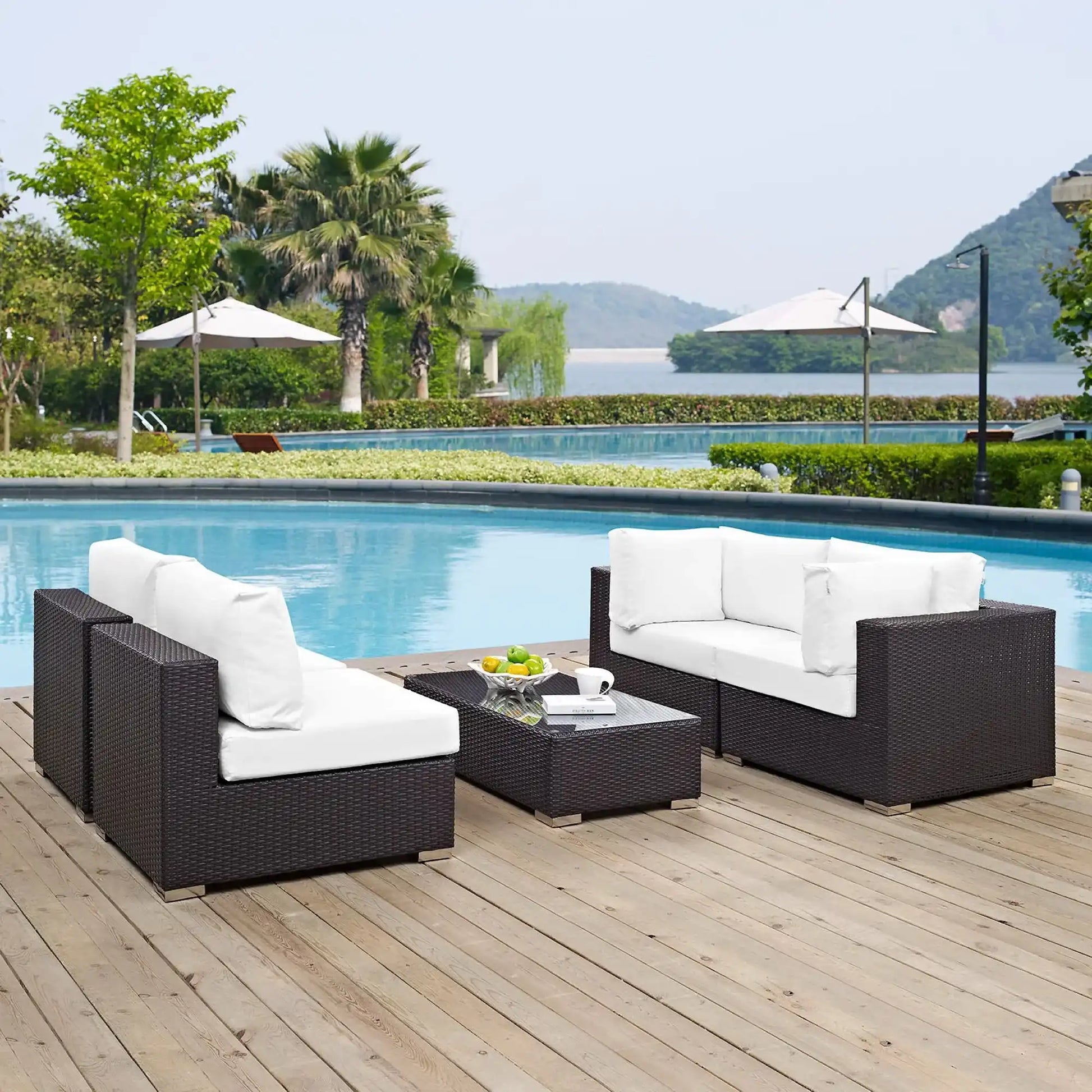 Convene 5 Piece Outdoor Patio Sectional Set by Modway - Best Buy Furniture
