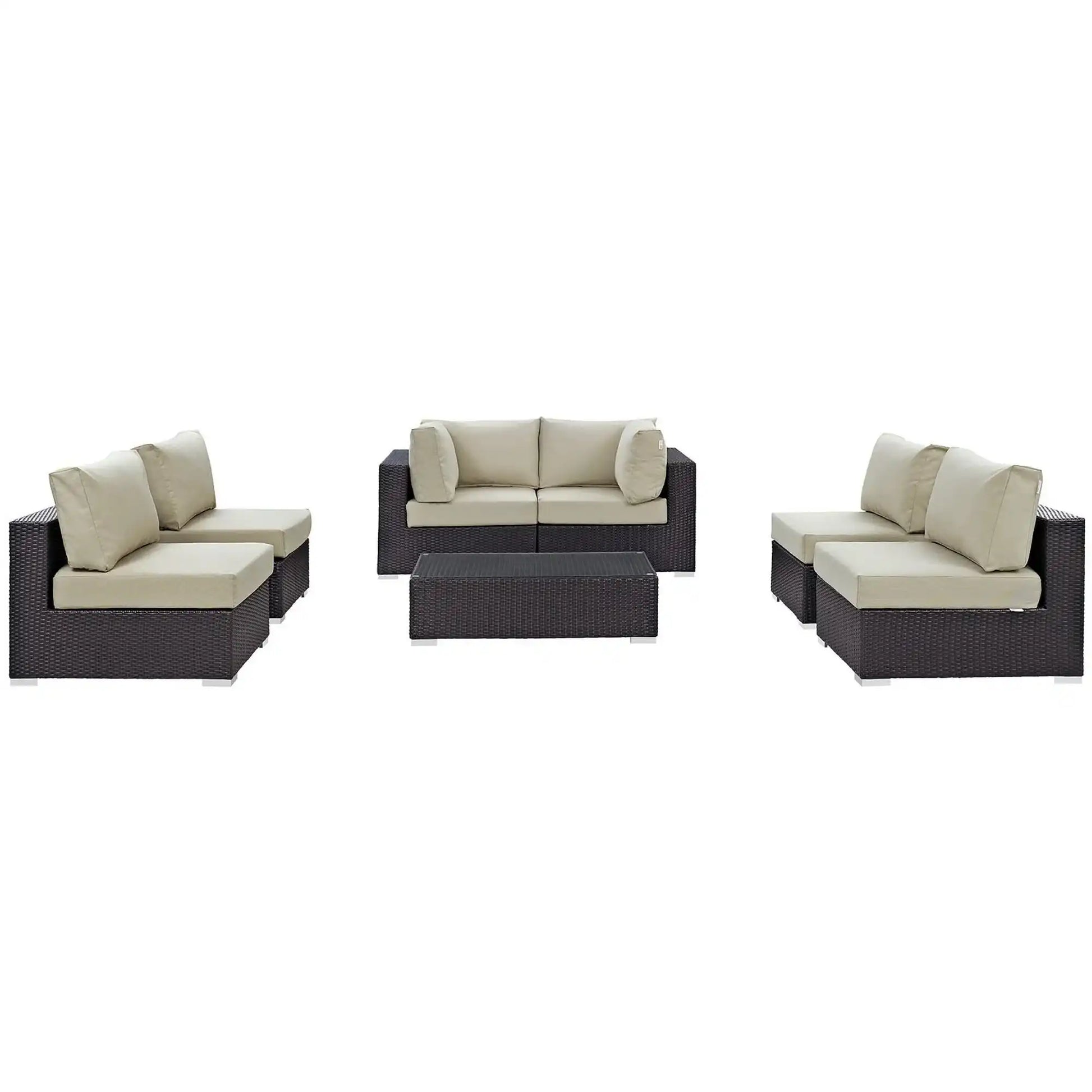Convene 7 Piece Outdoor Patio Sectional Set by Modway - Best Buy Furniture