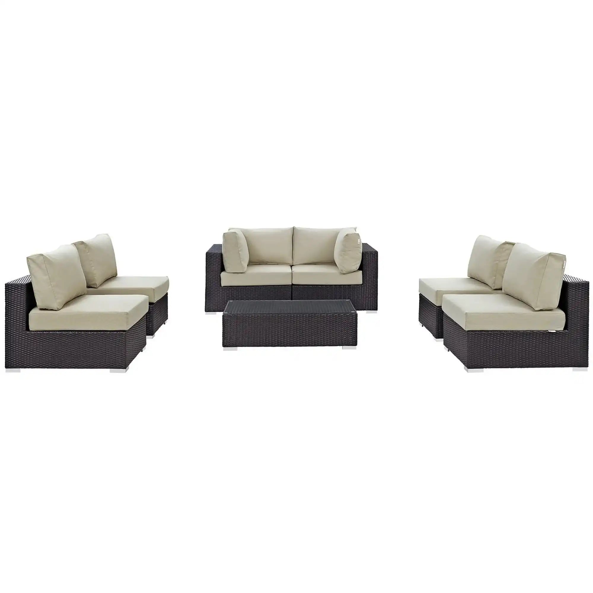 Convene 7 Piece Outdoor Patio Sectional Set by Modway - Best Buy Furniture
