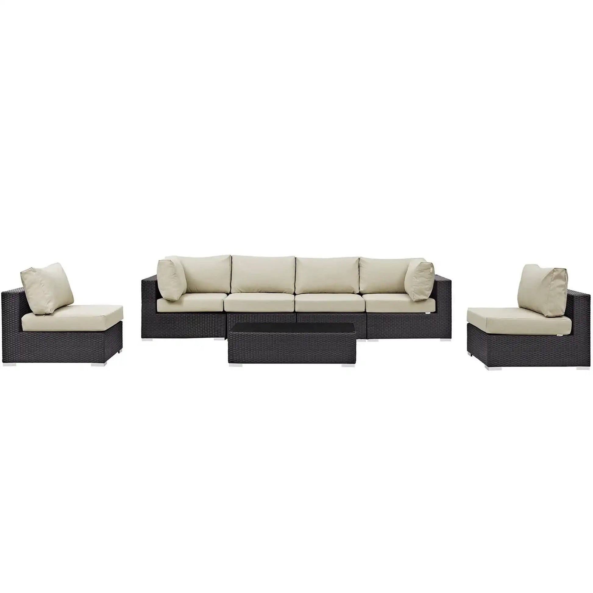 Convene 7 Piece Outdoor Patio Sectional Set by Modway - Best Buy Furniture