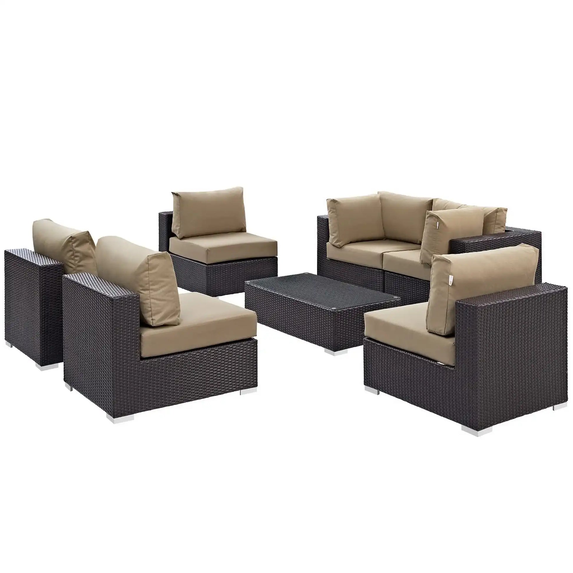 Convene 7 Piece Outdoor Patio Sectional Set by Modway - Best Buy Furniture