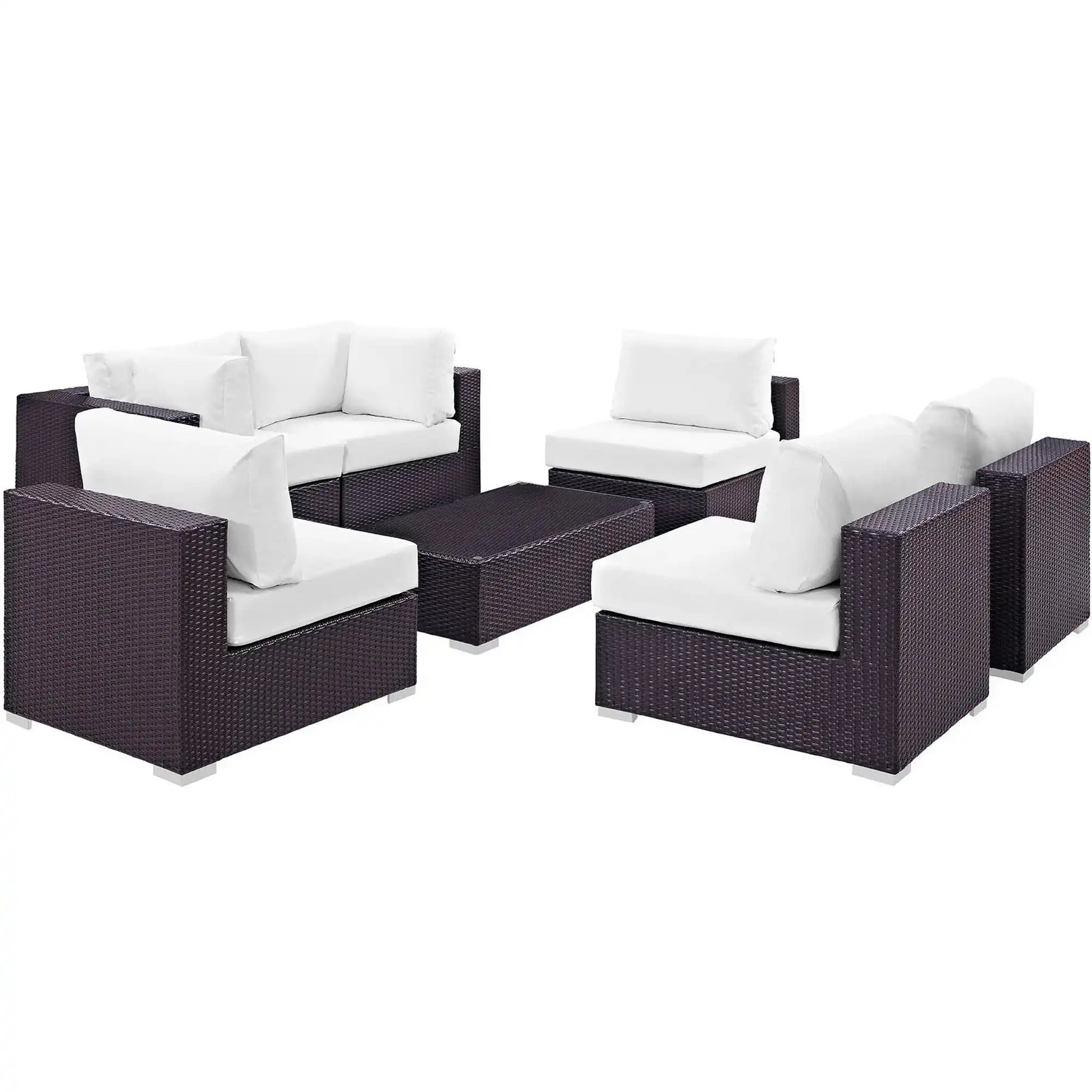 Convene 7 Piece Outdoor Patio Sectional Set by Modway - Best Buy Furniture