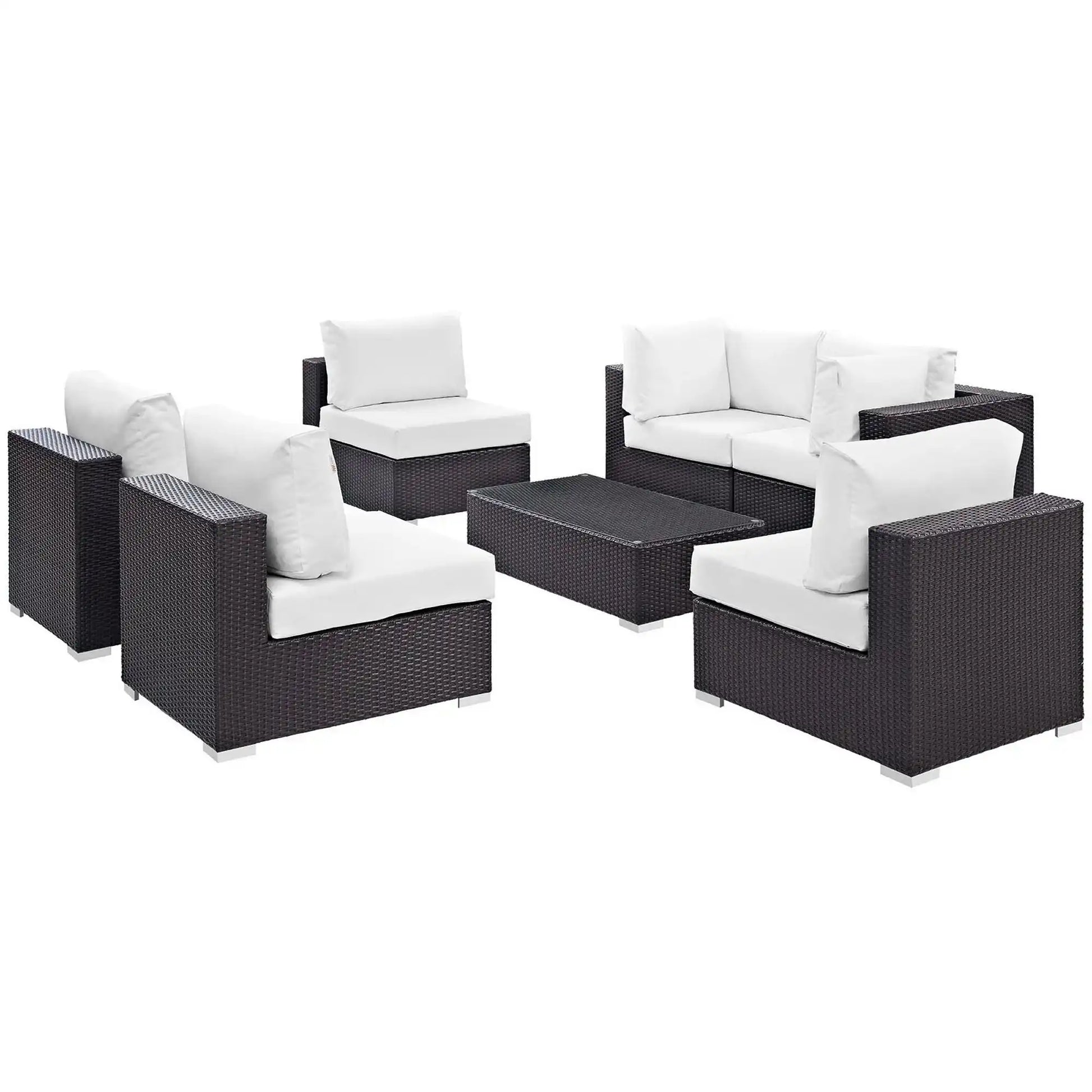 Convene 7 Piece Outdoor Patio Sectional Set by Modway - Best Buy Furniture
