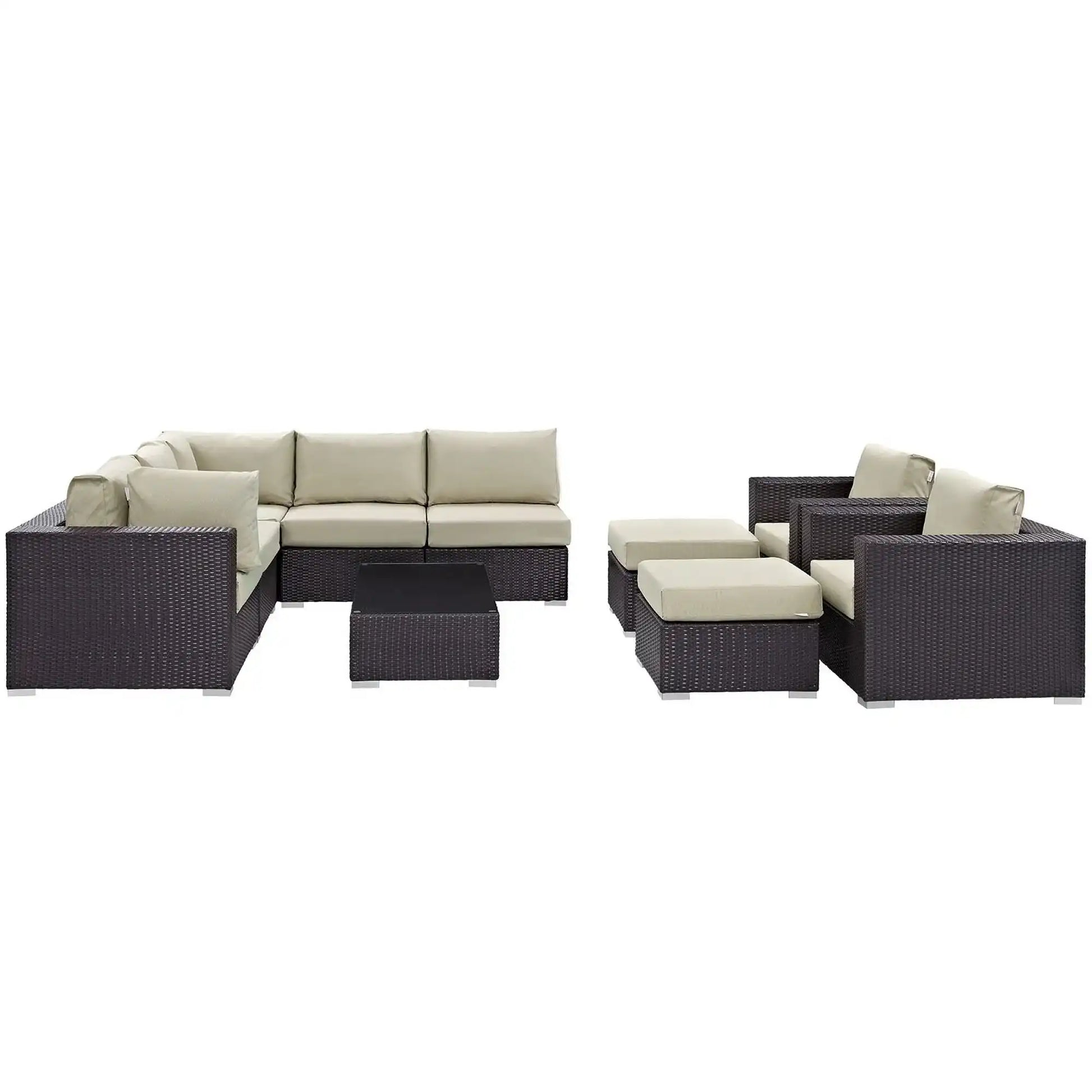 Convene 10 Piece Outdoor Patio Sectional Set by Modway - Best Buy Furniture