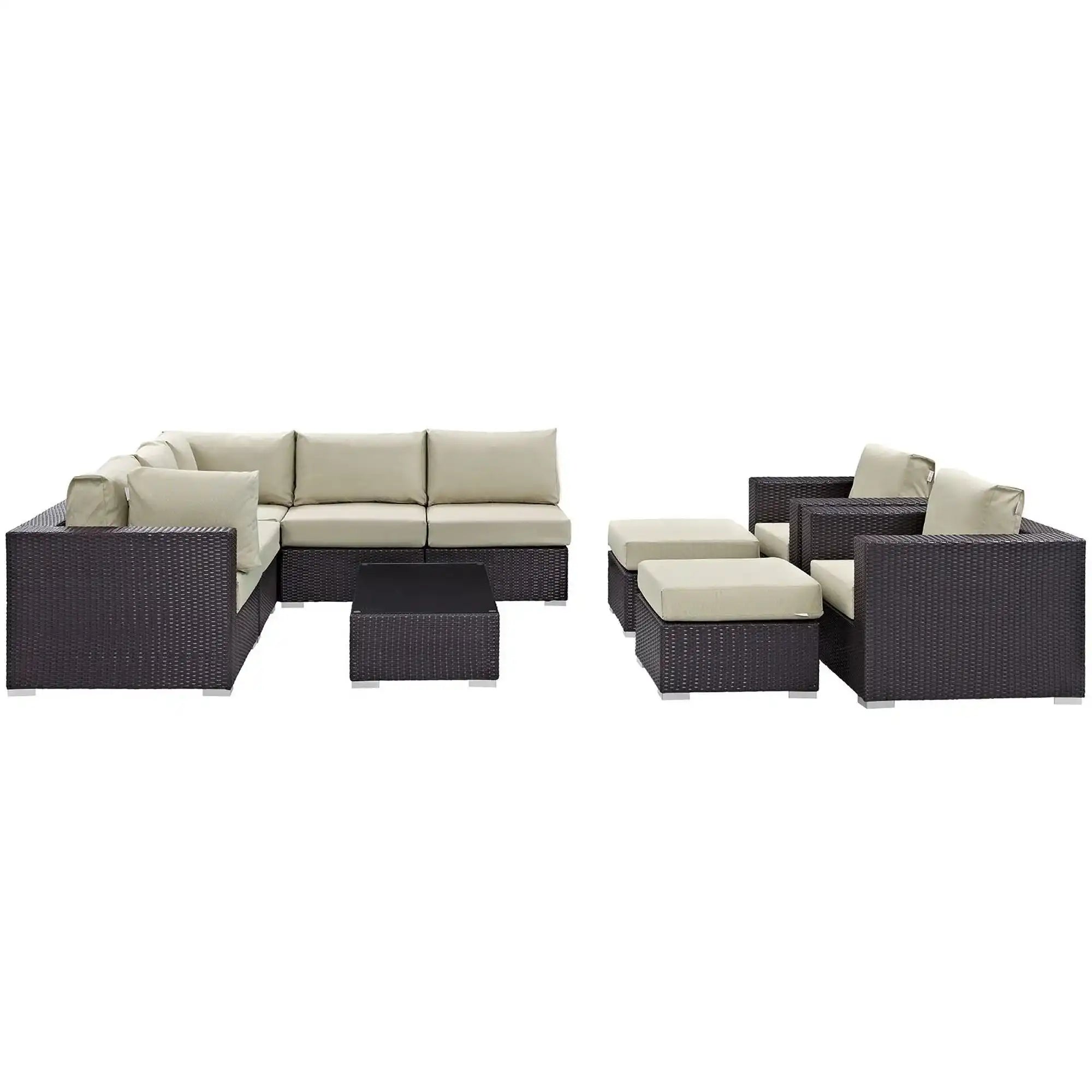 Convene 10 Piece Outdoor Patio Sectional Set by Modway - Best Buy Furniture
