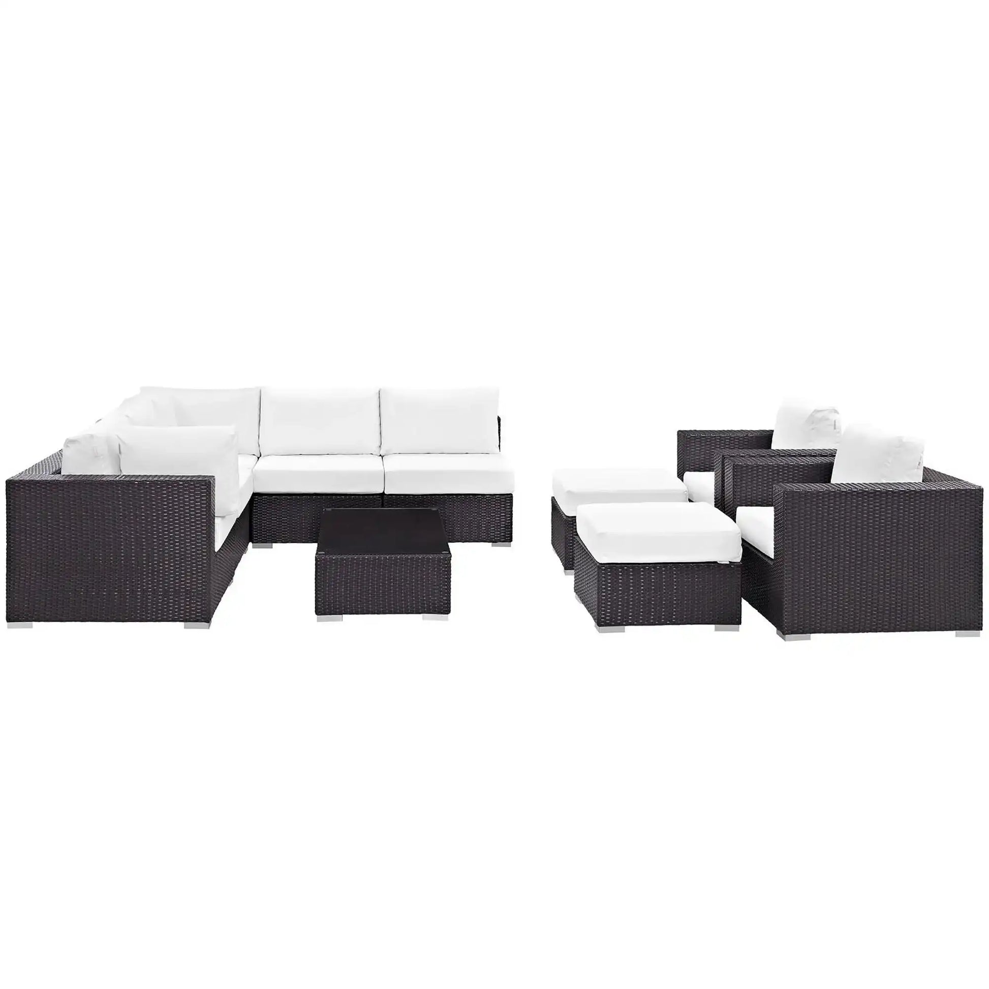 Convene 10 Piece Outdoor Patio Sectional Set by Modway - Best Buy Furniture