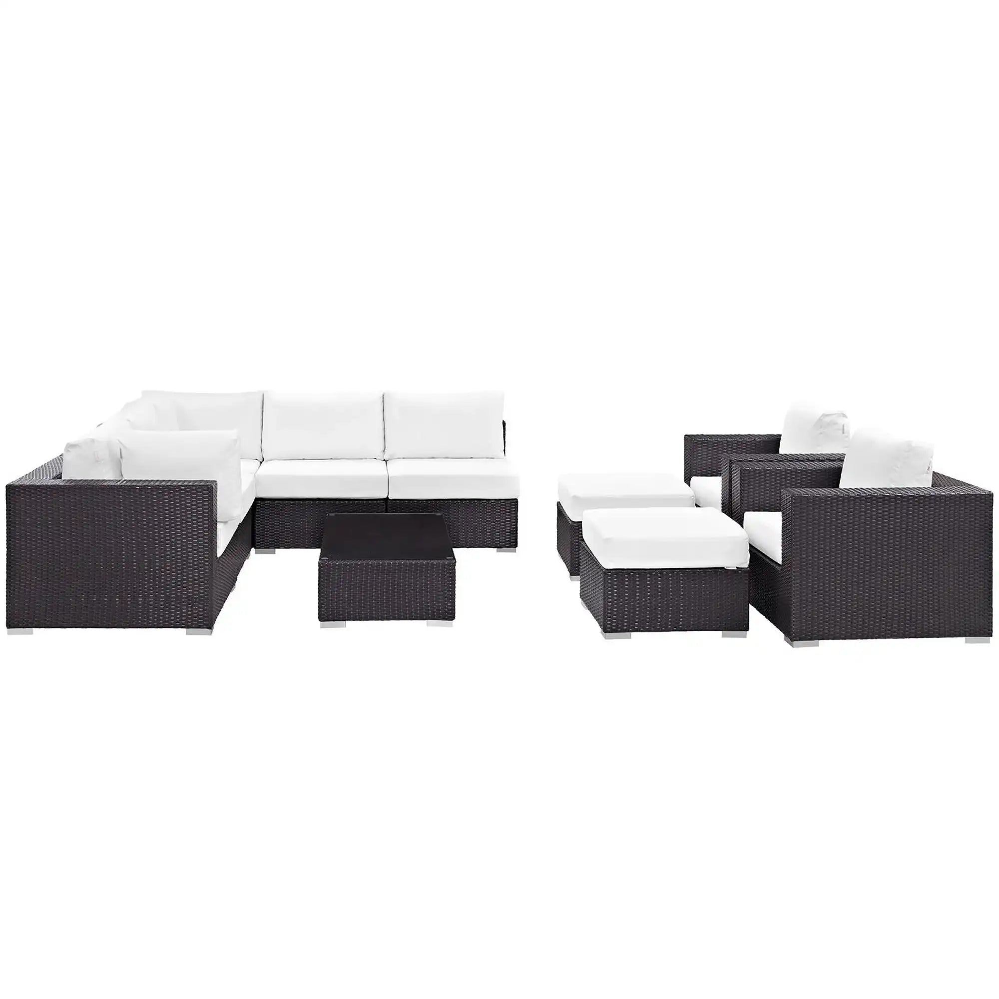 Convene 10 Piece Outdoor Patio Sectional Set by Modway - Best Buy Furniture