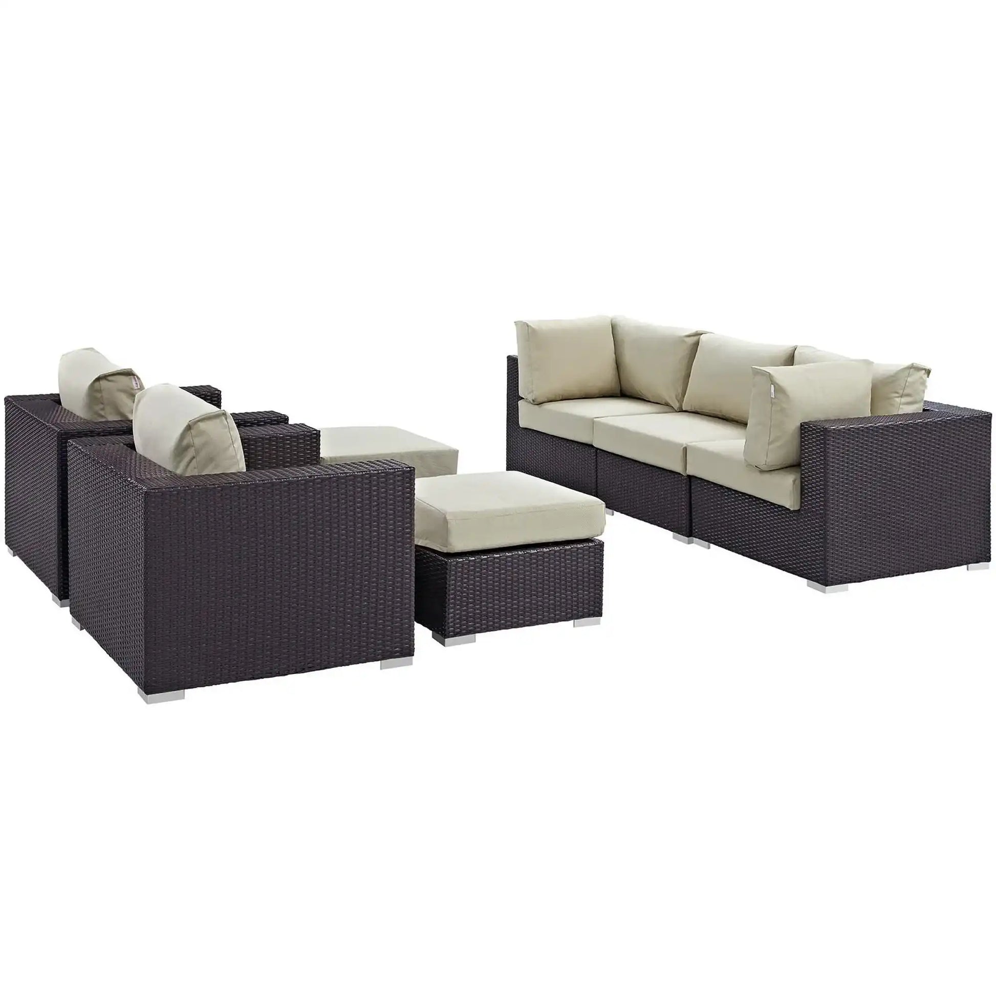 Convene 7 Piece Outdoor Patio Sectional Set by Modway - Best Buy Furniture