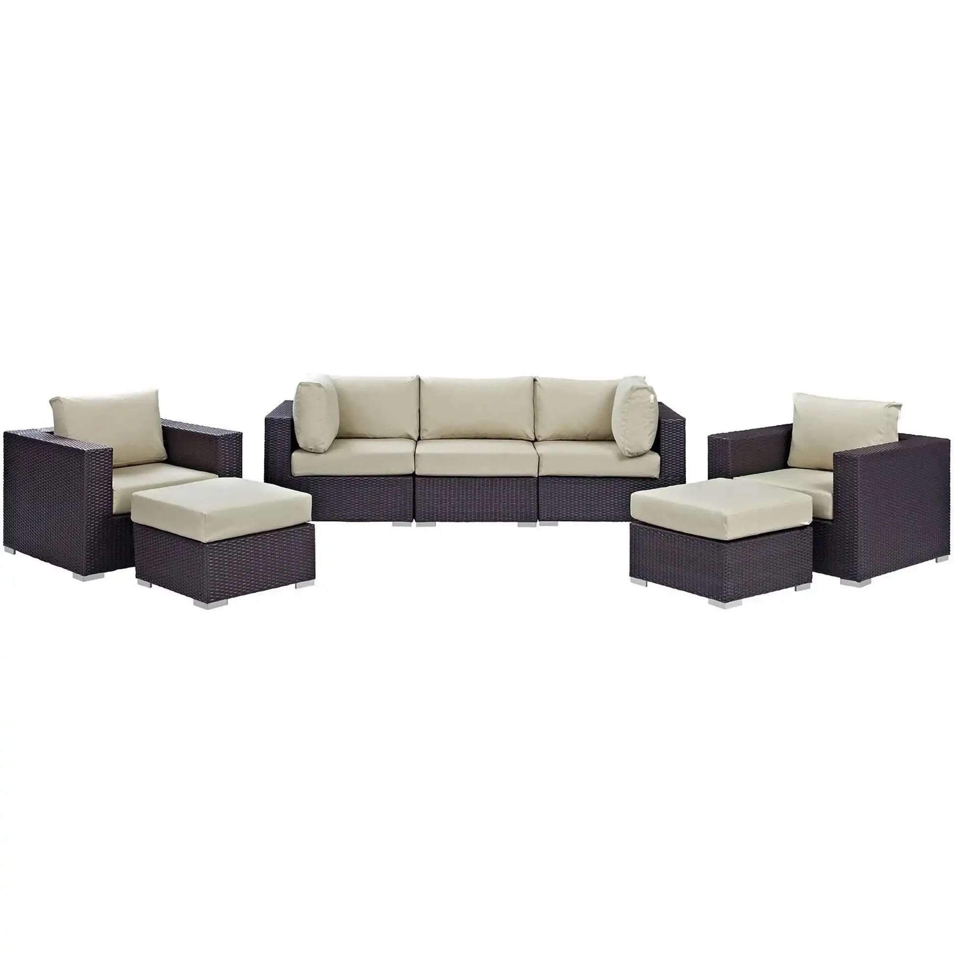 Convene 7 Piece Outdoor Patio Sectional Set by Modway - Best Buy Furniture