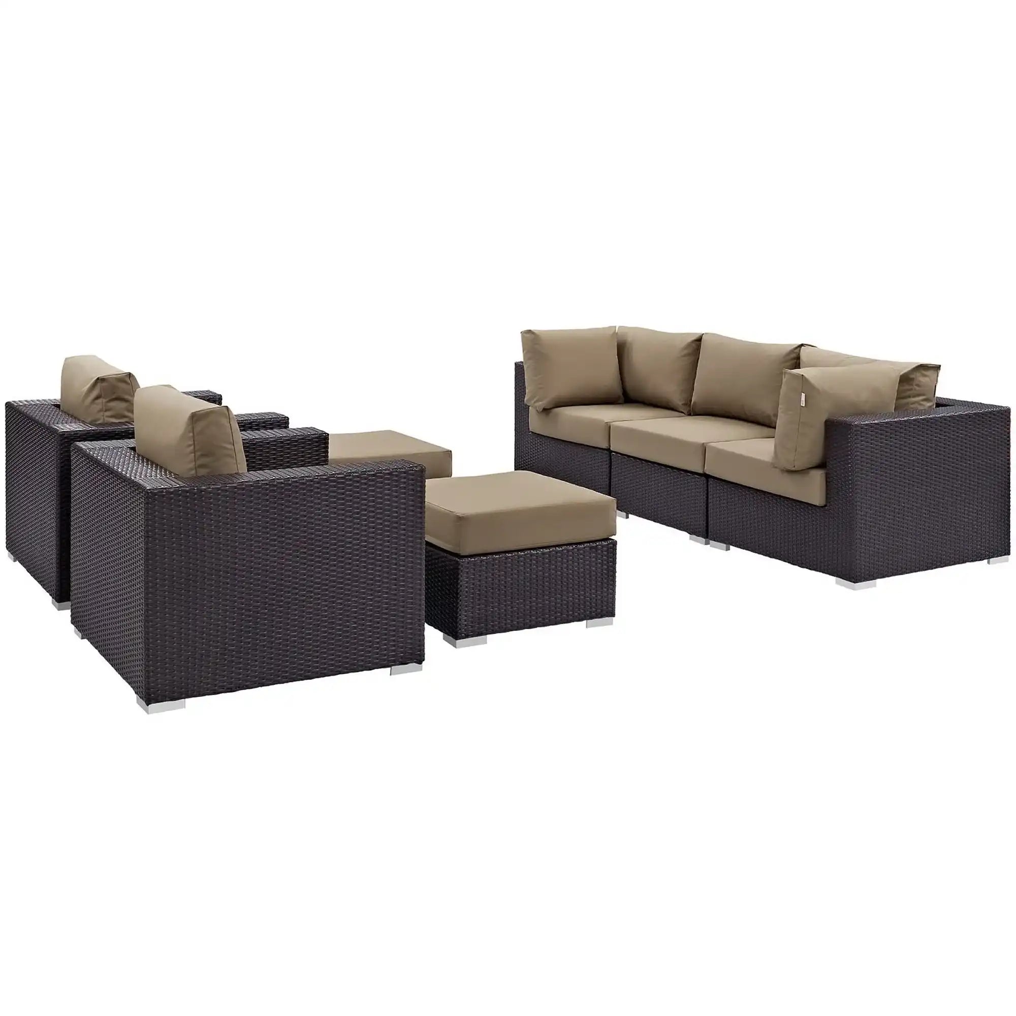 Convene 7 Piece Outdoor Patio Sectional Set by Modway - Best Buy Furniture