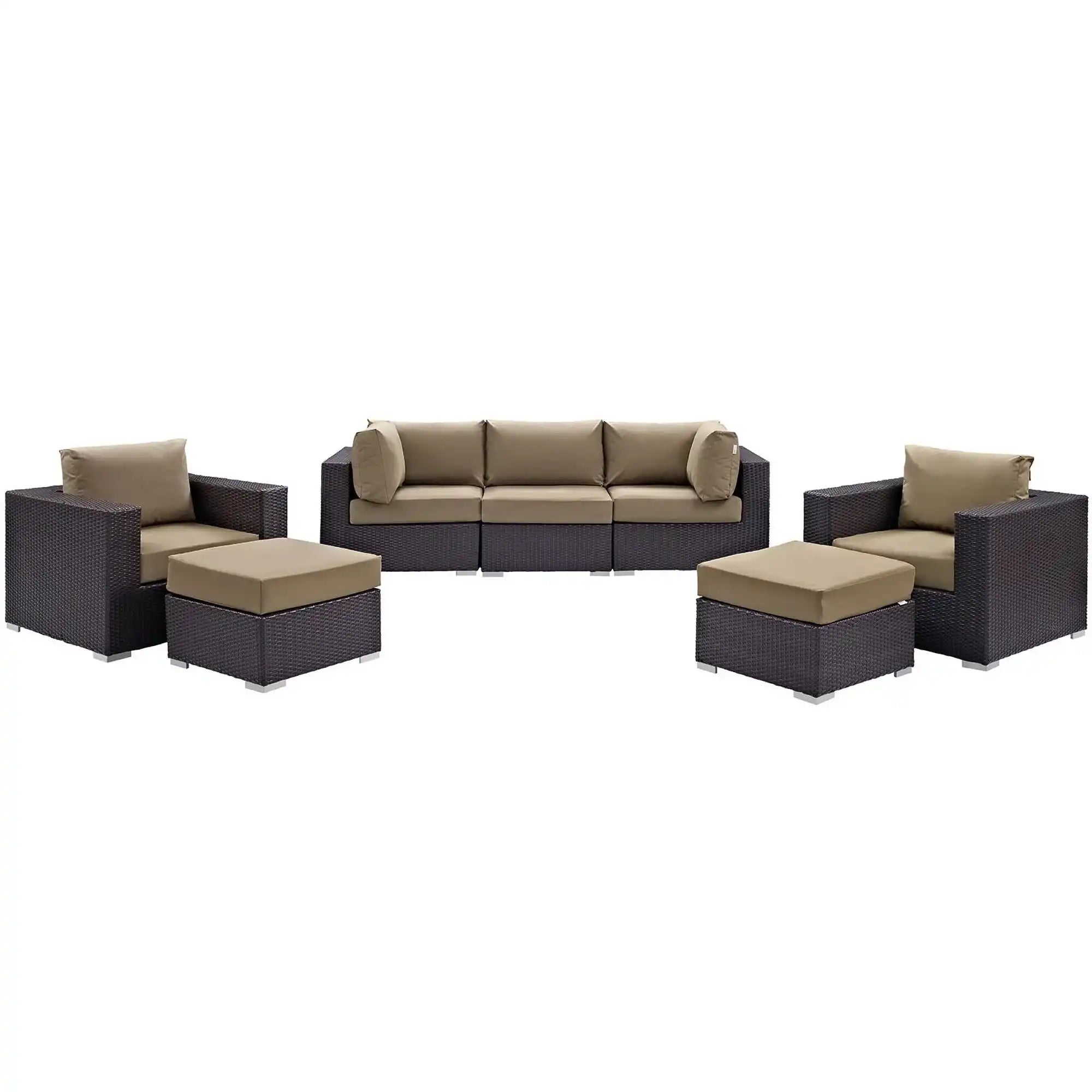 Convene 7 Piece Outdoor Patio Sectional Set by Modway - Best Buy Furniture