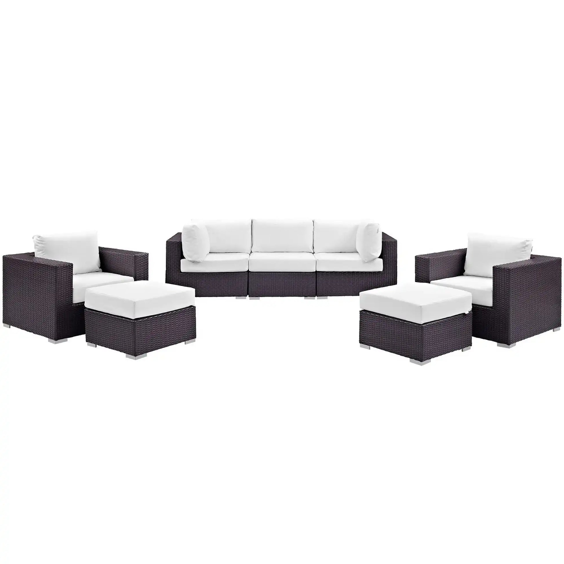 Convene 7 Piece Outdoor Patio Sectional Set by Modway - Best Buy Furniture