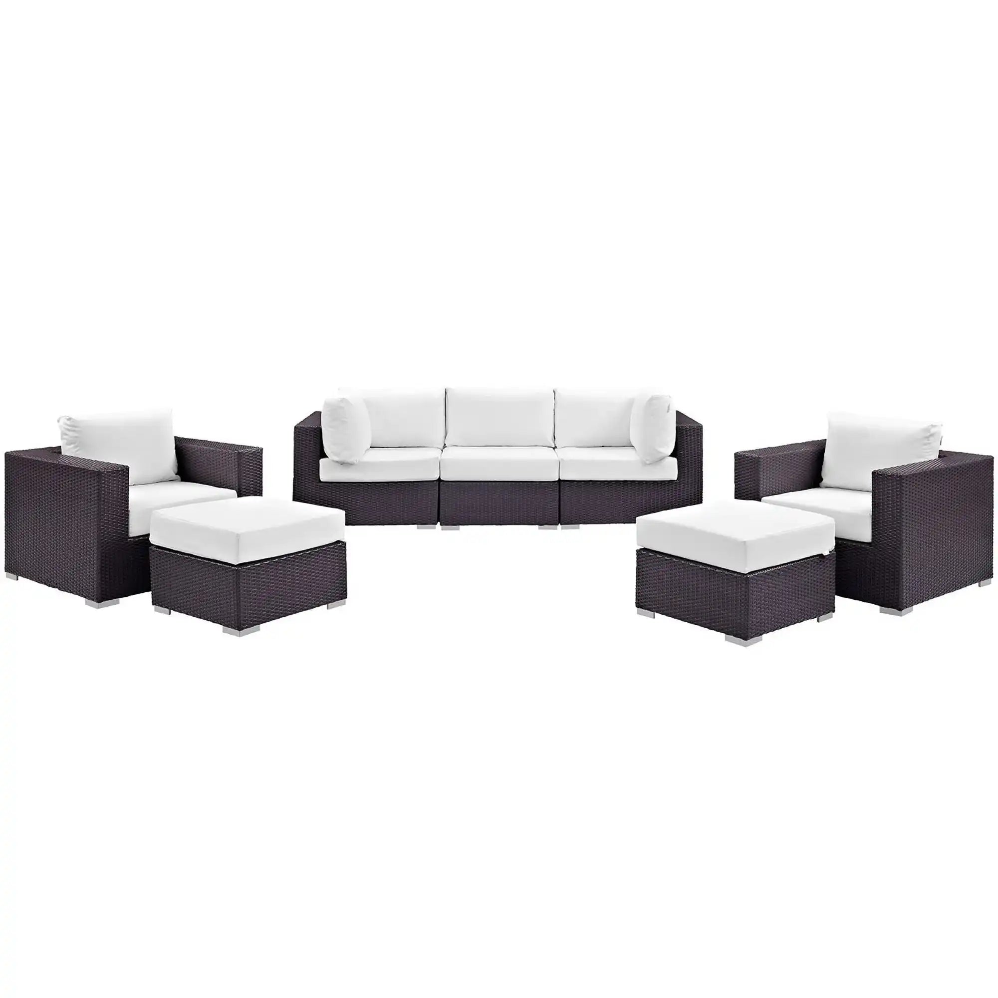 Convene 7 Piece Outdoor Patio Sectional Set by Modway - Best Buy Furniture