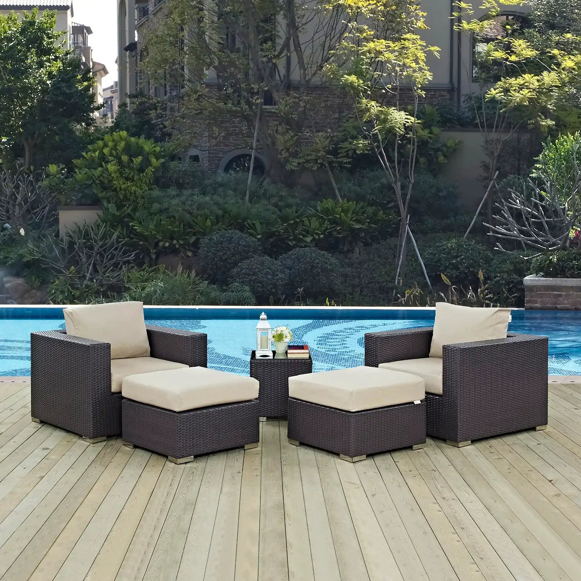 Convene 5 Piece Outdoor Patio Sectional Set by Modway - Best Buy Furniture