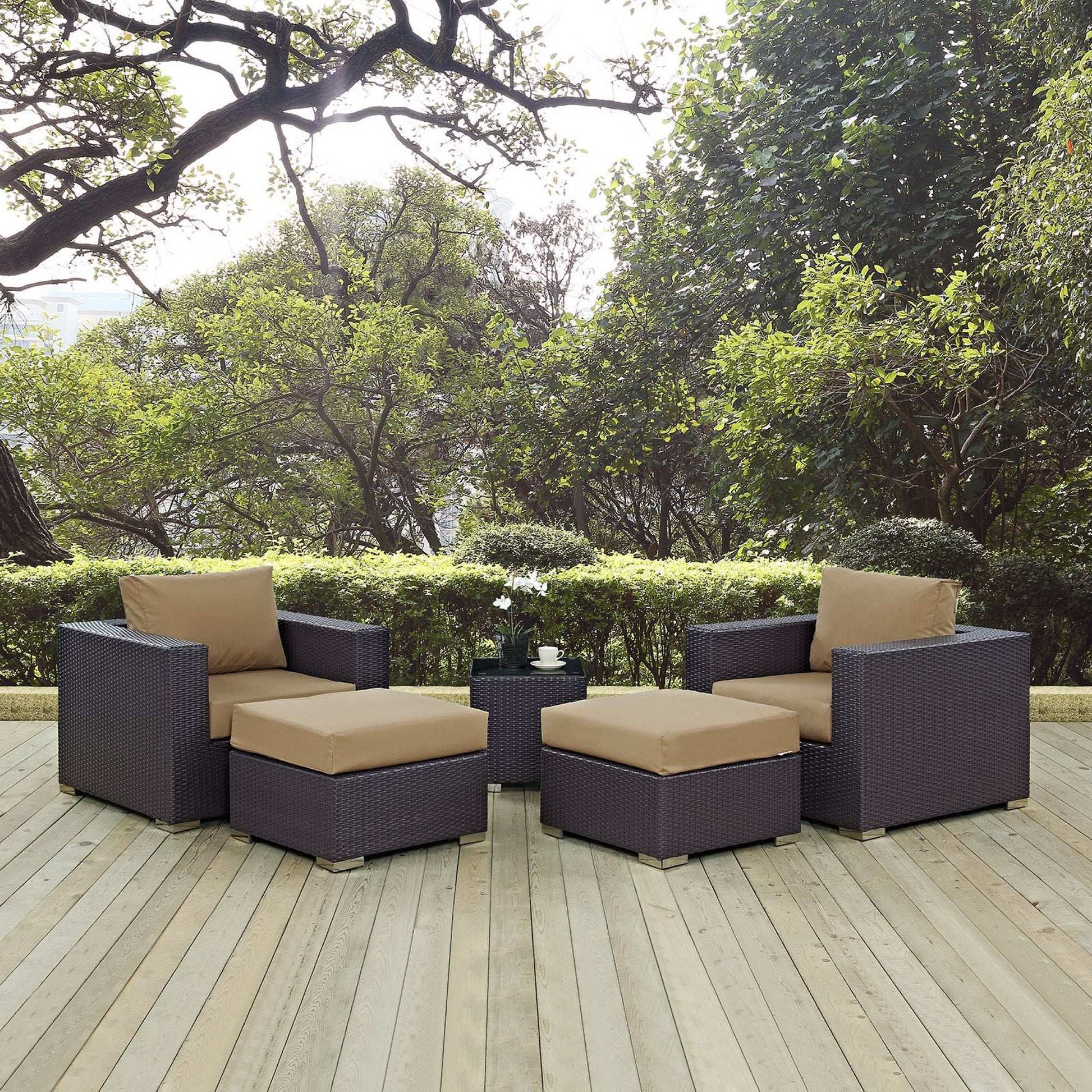 Convene 5 Piece Outdoor Patio Sectional Set by Modway - Best Buy Furniture