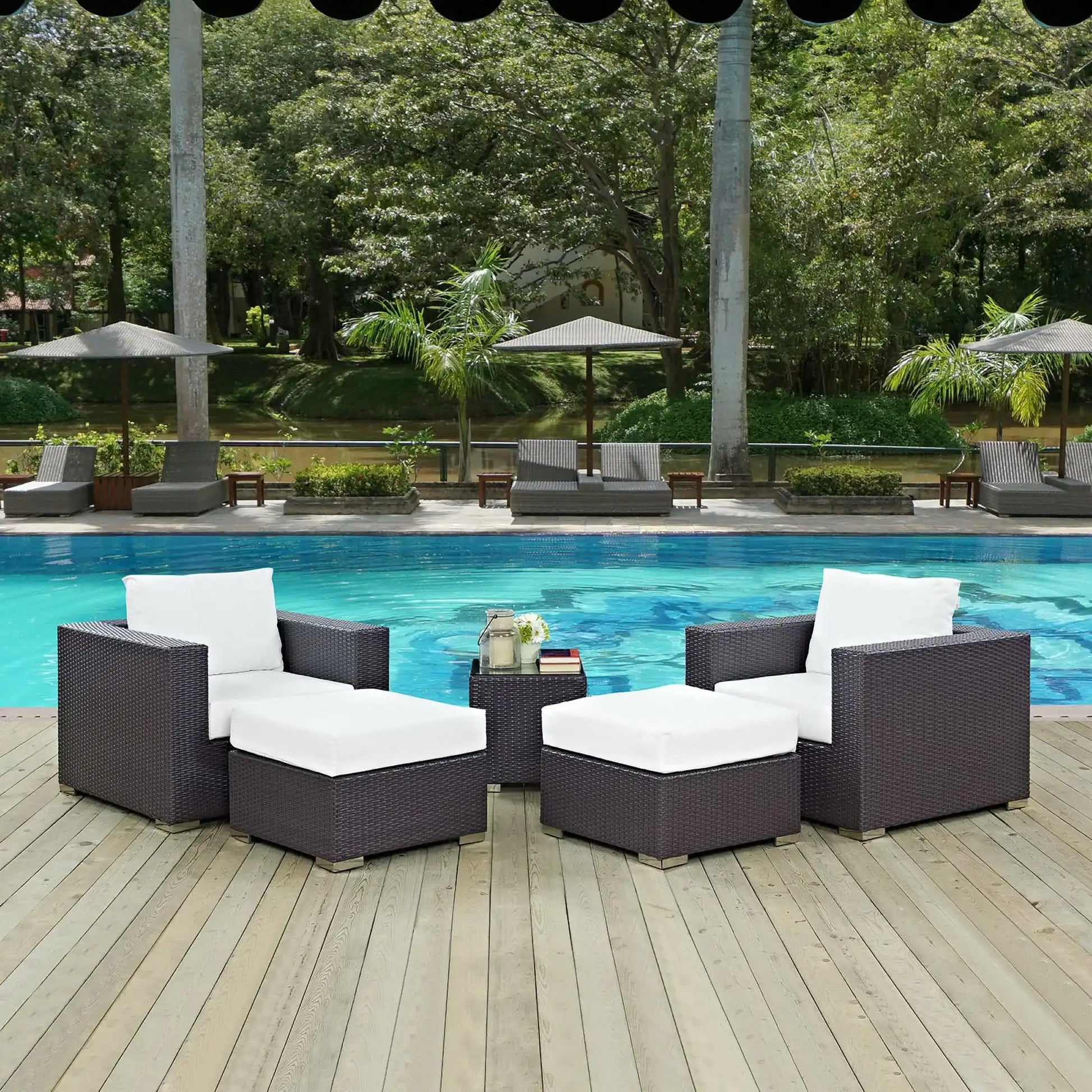 Convene 5 Piece Outdoor Patio Sectional Set by Modway - Best Buy Furniture