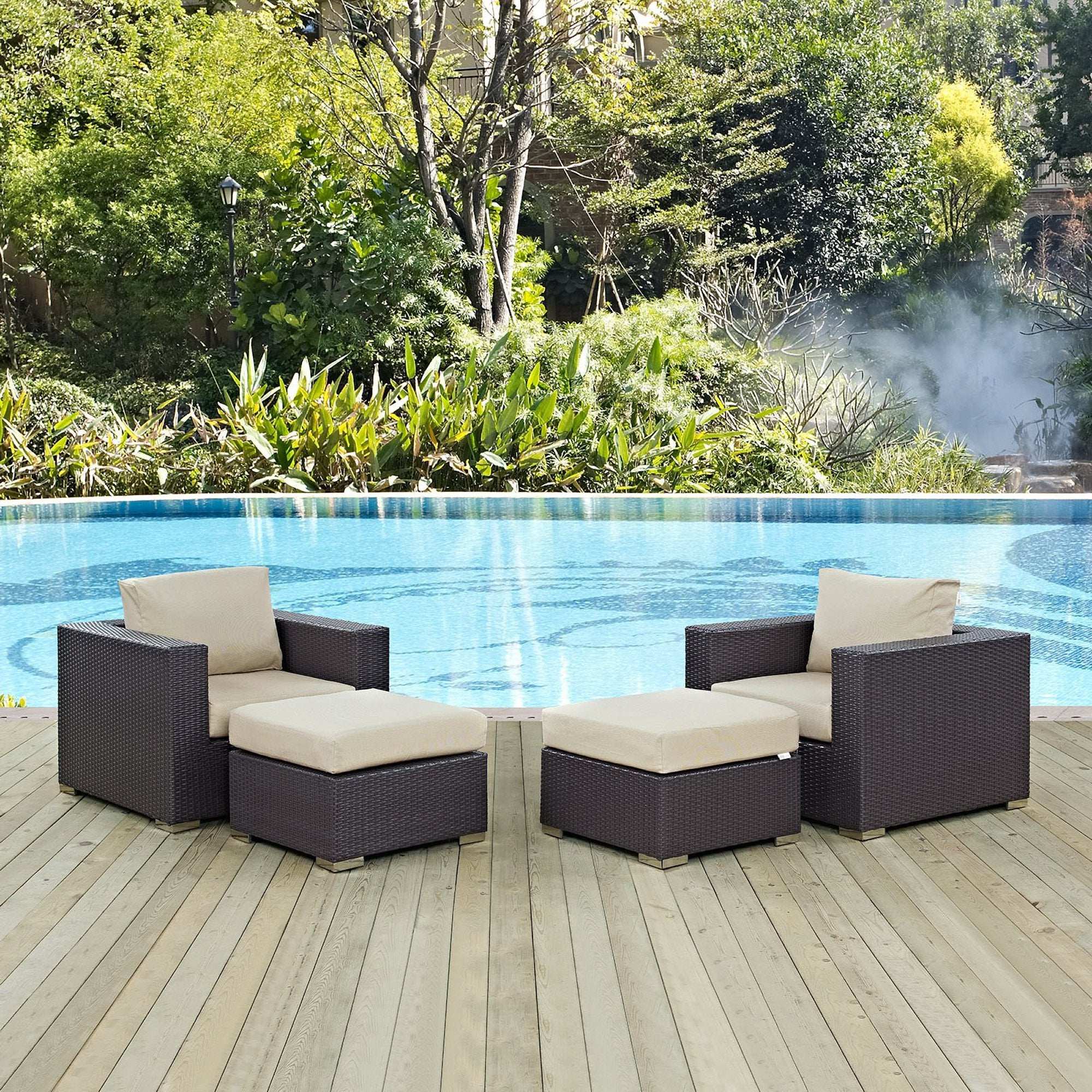 Convene 4 Piece Outdoor Patio Sectional Set by Modway - Best Buy Furniture
