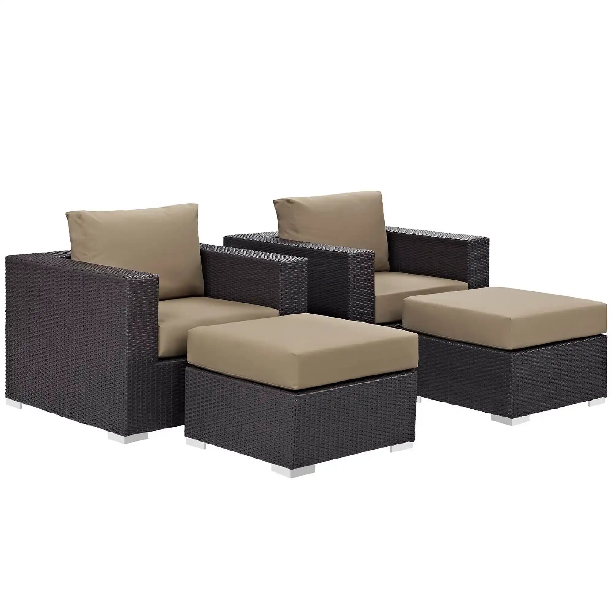Convene 4 Piece Outdoor Patio Sectional Set by Modway - Best Buy Furniture