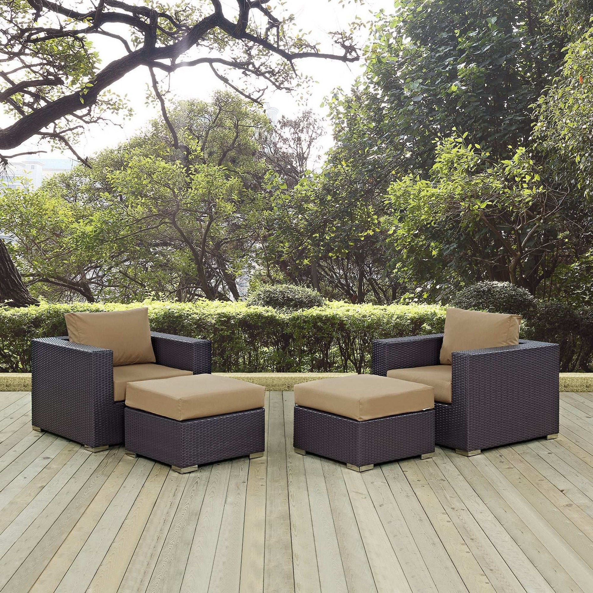 Convene 4 Piece Outdoor Patio Sectional Set by Modway - Best Buy Furniture