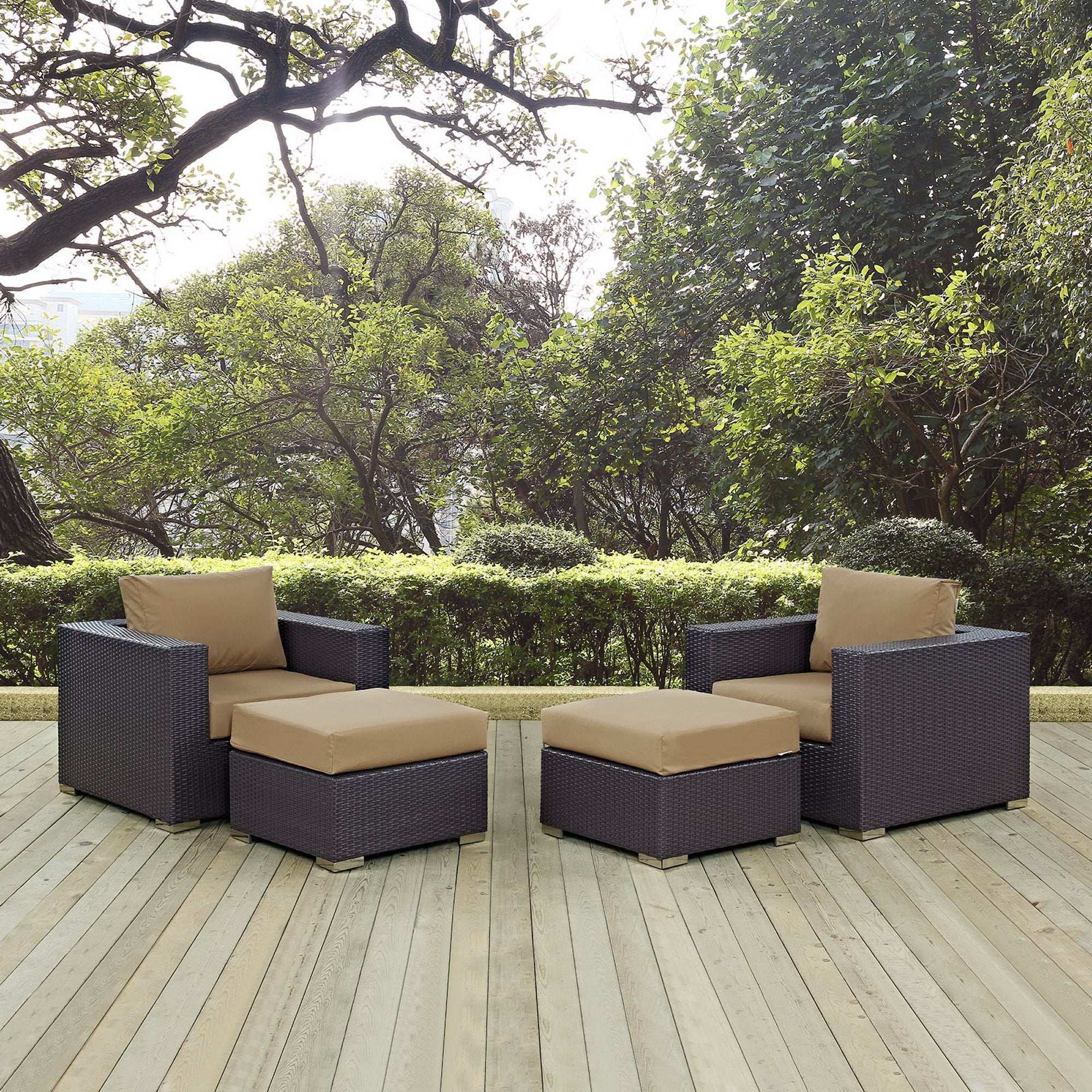 Convene 4 Piece Outdoor Patio Sectional Set by Modway - Best Buy Furniture