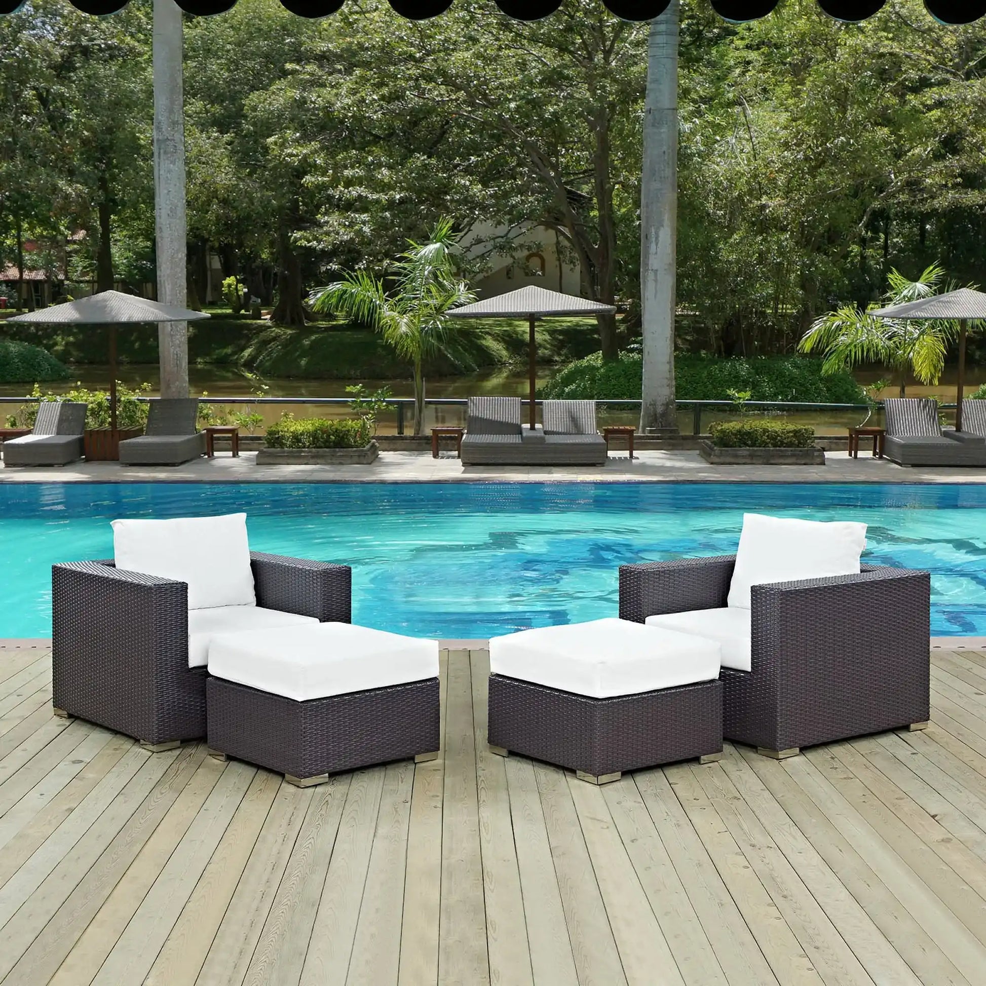 Convene 4 Piece Outdoor Patio Sectional Set by Modway - Best Buy Furniture