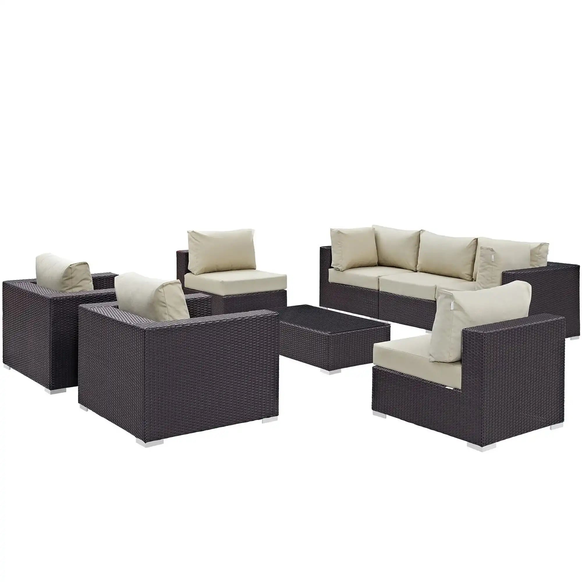 Convene 8 Piece Outdoor Patio Sectional Set by Modway - Best Buy Furniture