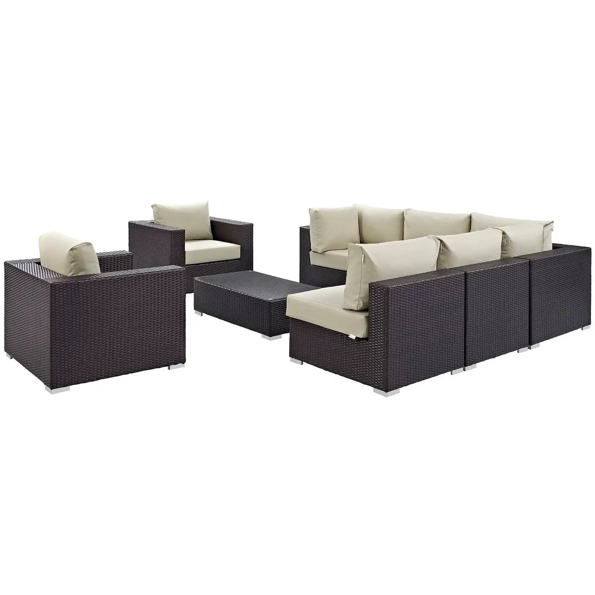 Convene 8 Piece Outdoor Patio Sectional Set by Modway - Best Buy Furniture