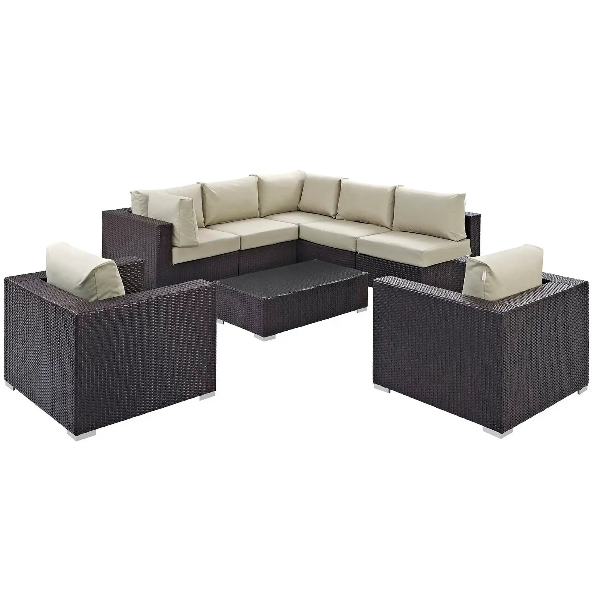 Convene 8 Piece Outdoor Patio Sectional Set by Modway - Best Buy Furniture