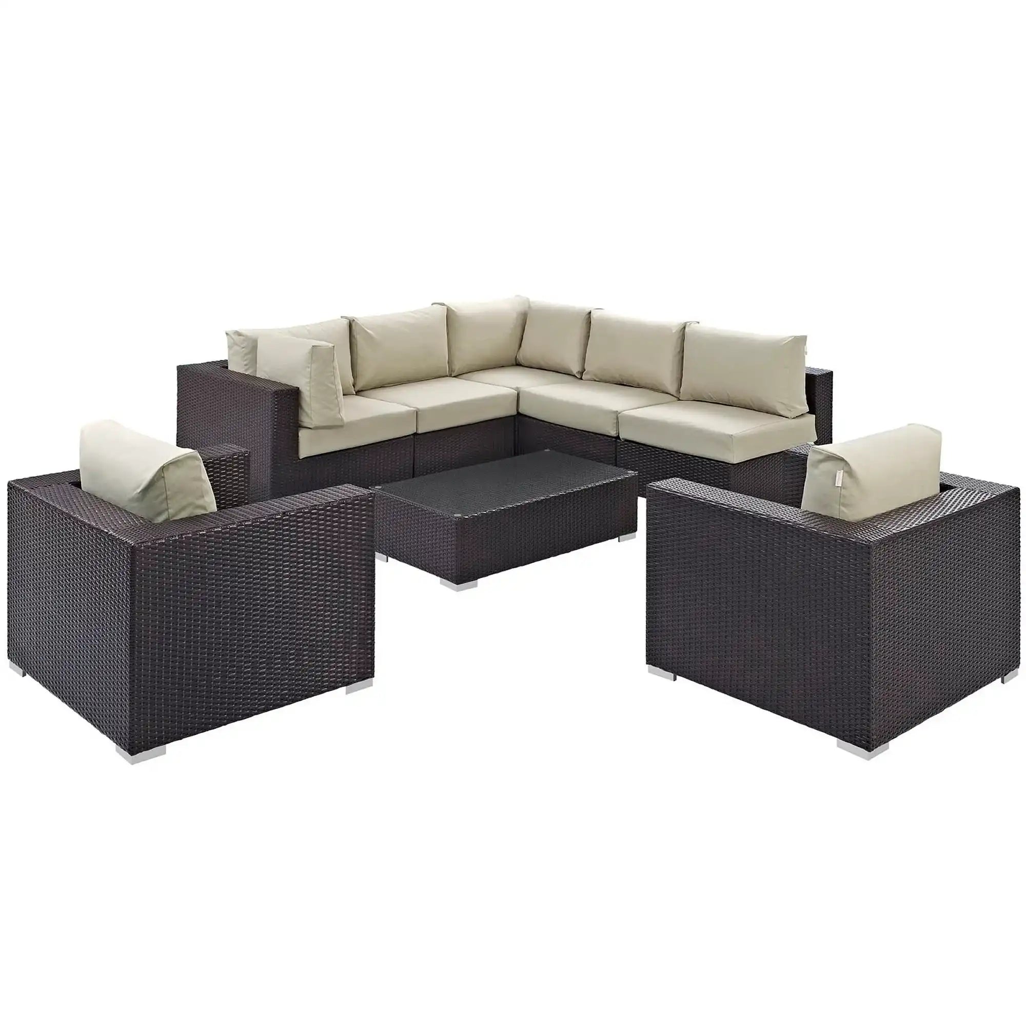 Convene 8 Piece Outdoor Patio Sectional Set by Modway - Best Buy Furniture
