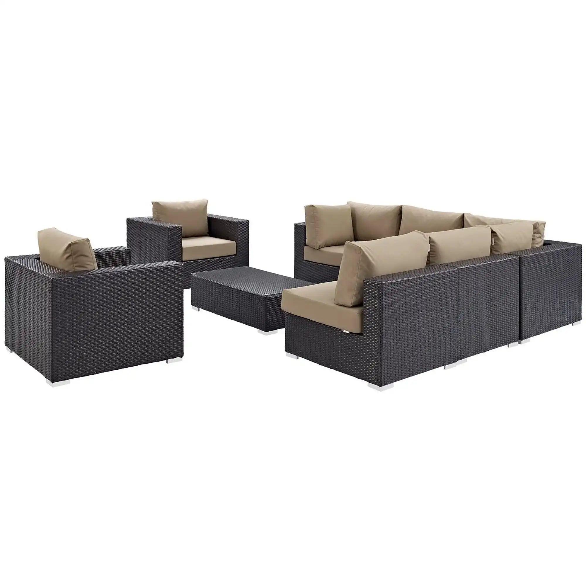 Convene 8 Piece Outdoor Patio Sectional Set by Modway - Best Buy Furniture