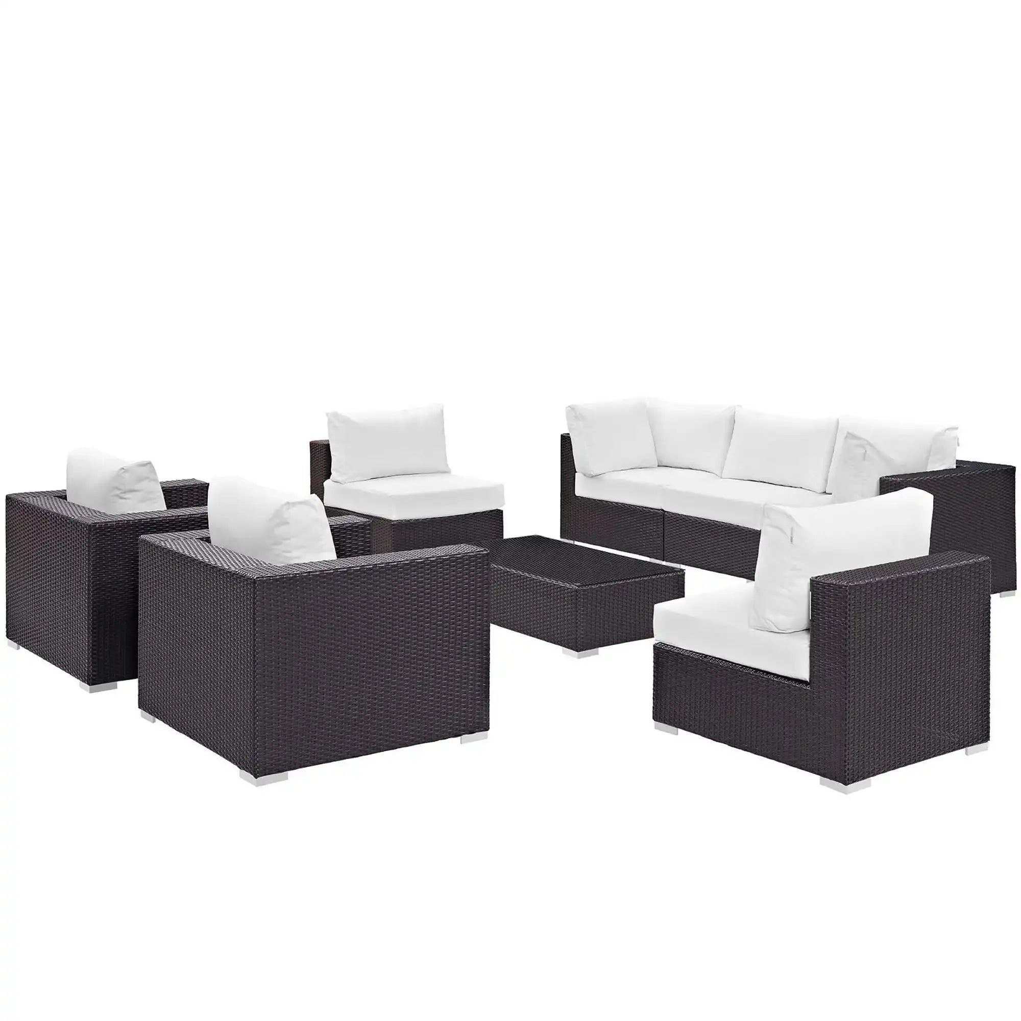 Convene 8 Piece Outdoor Patio Sectional Set by Modway - Best Buy Furniture